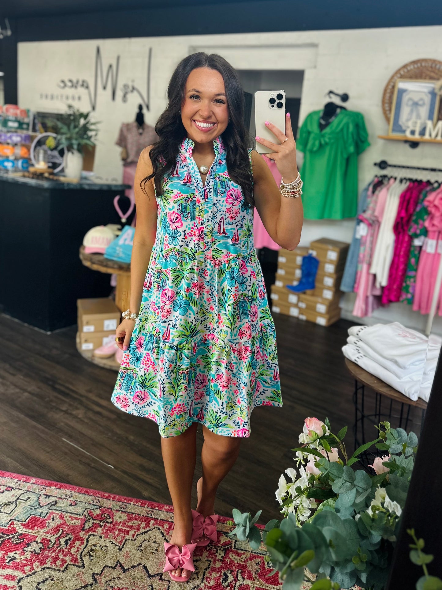 The Skye White Coastal Tiered Sleeveless Dress