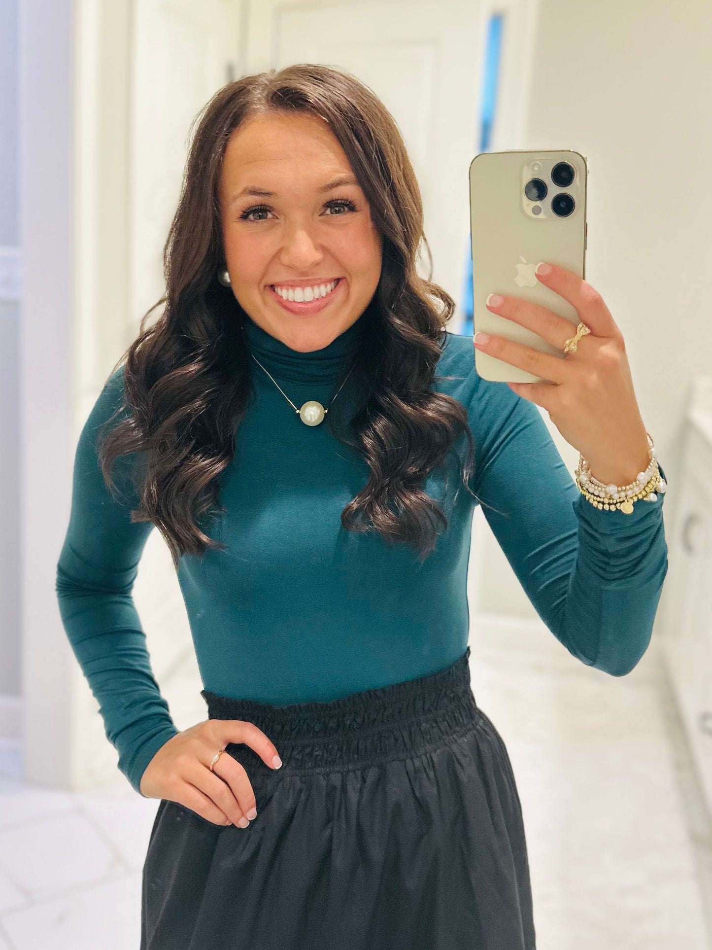 The Hunter Green Long Sleeve Turtleneck Top