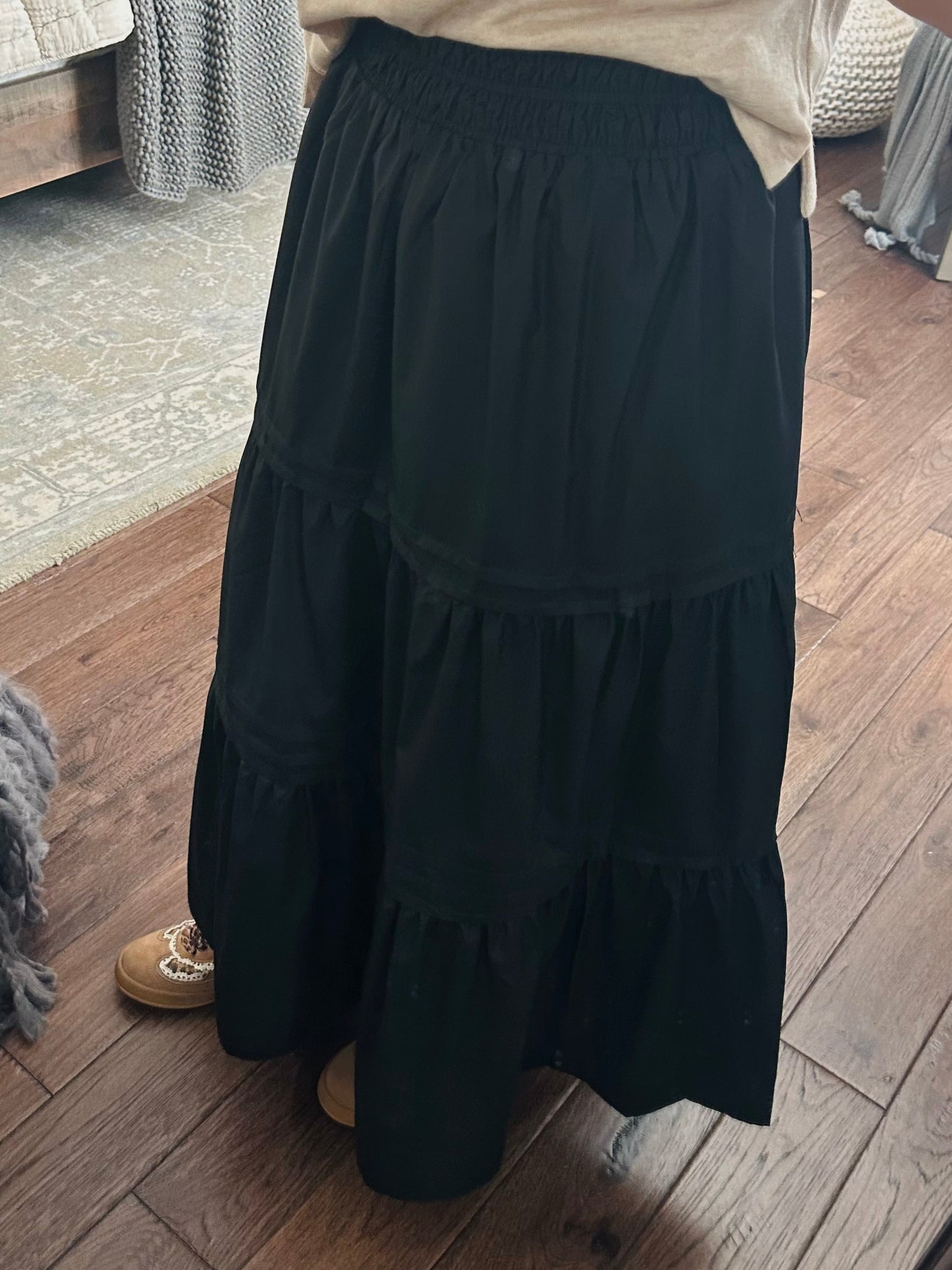 The Ruth Black Maxi Skirt