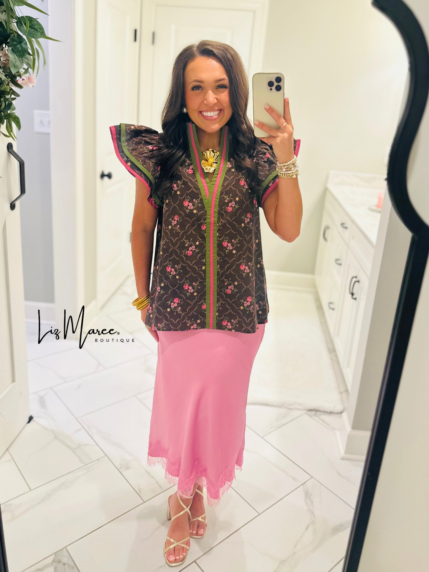 The Luci Brown Floral Top