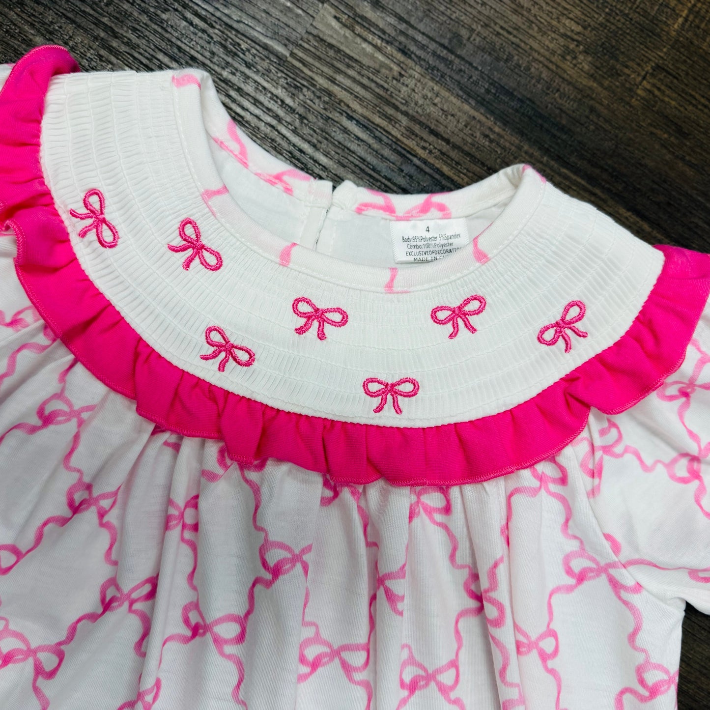 The Pink Bow Embroidered Dress - Toddler