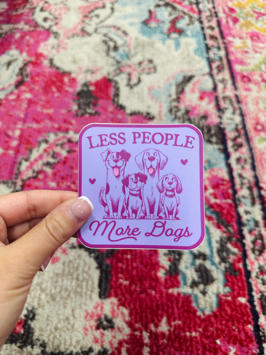 Less People More Dogs Sticker