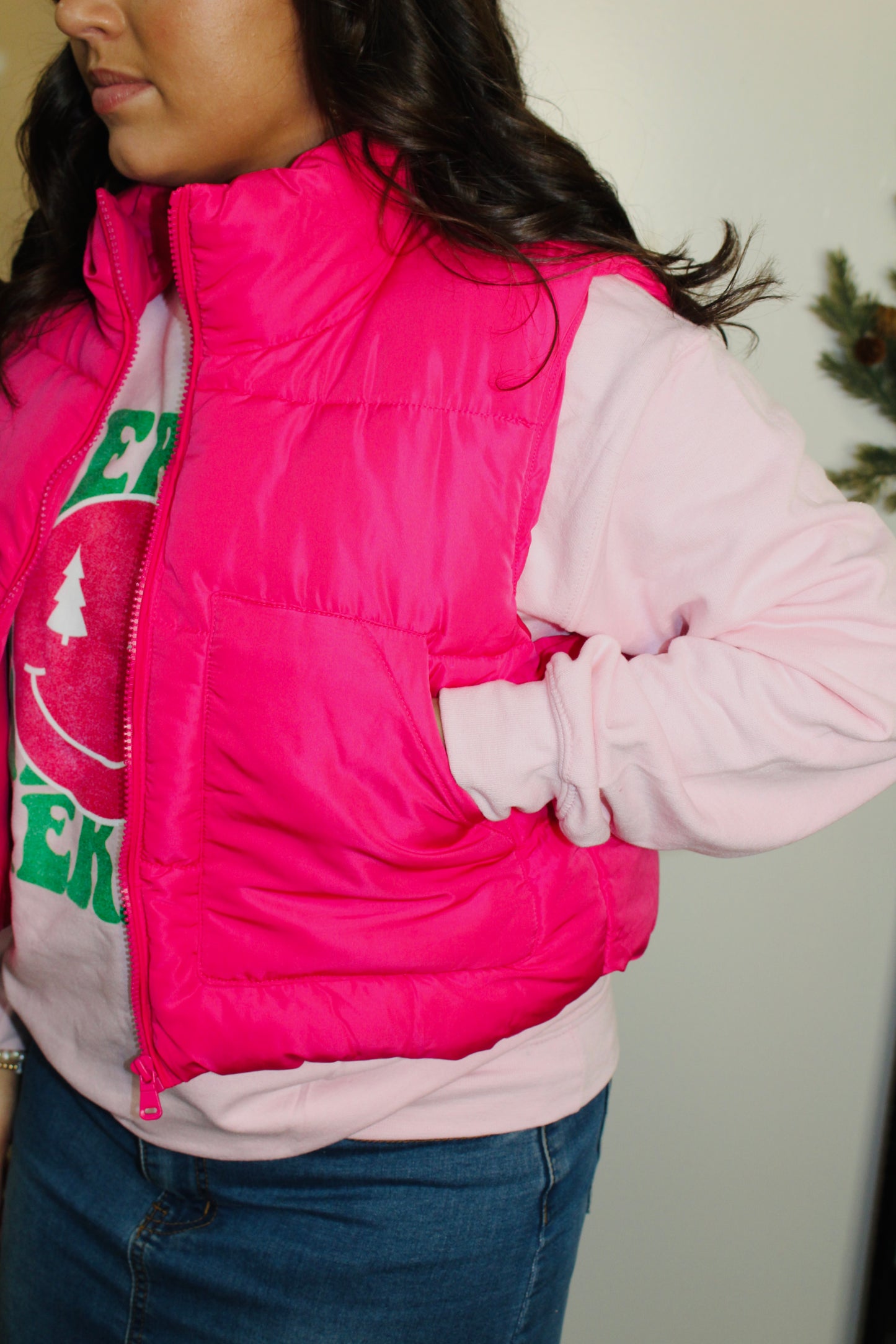 Fuchsia Puffer Vest