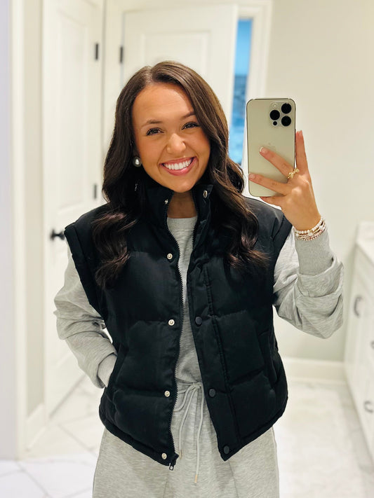 The Black Puffer Vest