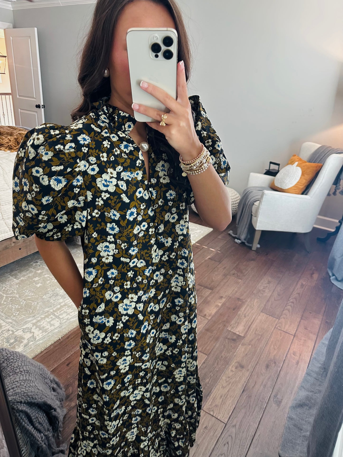 The Mila Navy Floral Maxi Dress
