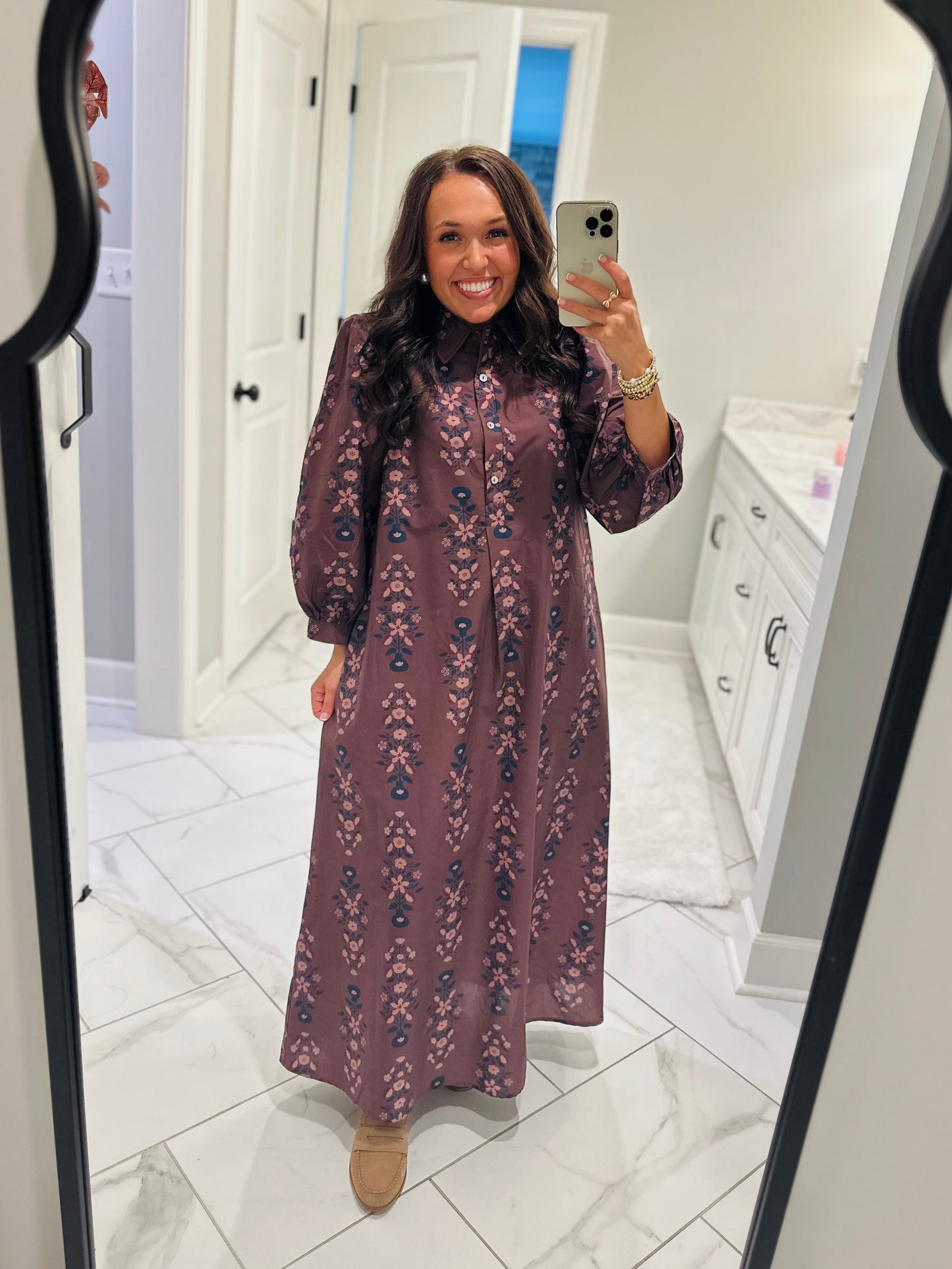 The Nina Brown Floral Maxi Dress