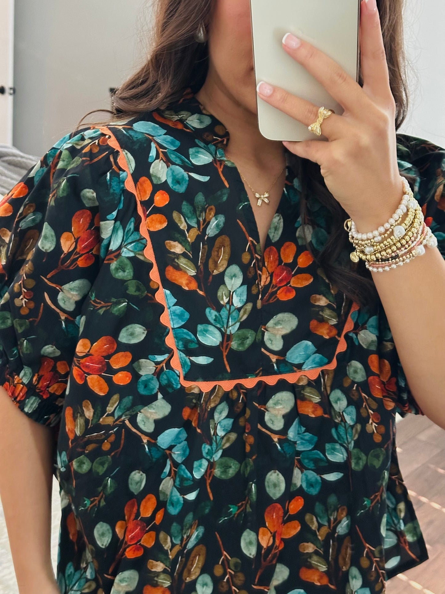 The Autumn Black Floral Top