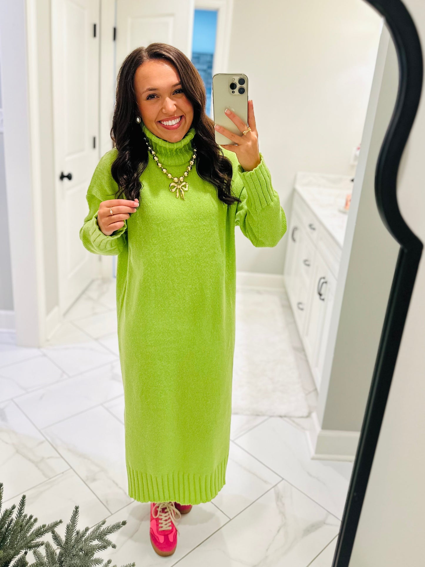 The Wrenlee Turtleneck Sweater Midi Dress