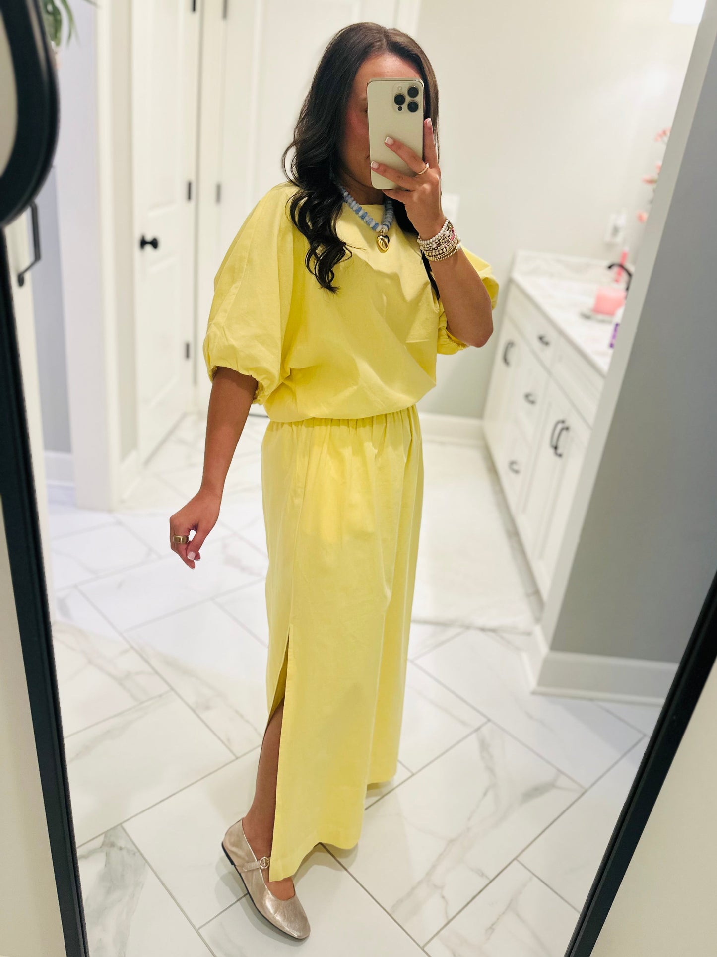 The Daisy Yellow Knit Top + Skirt Set