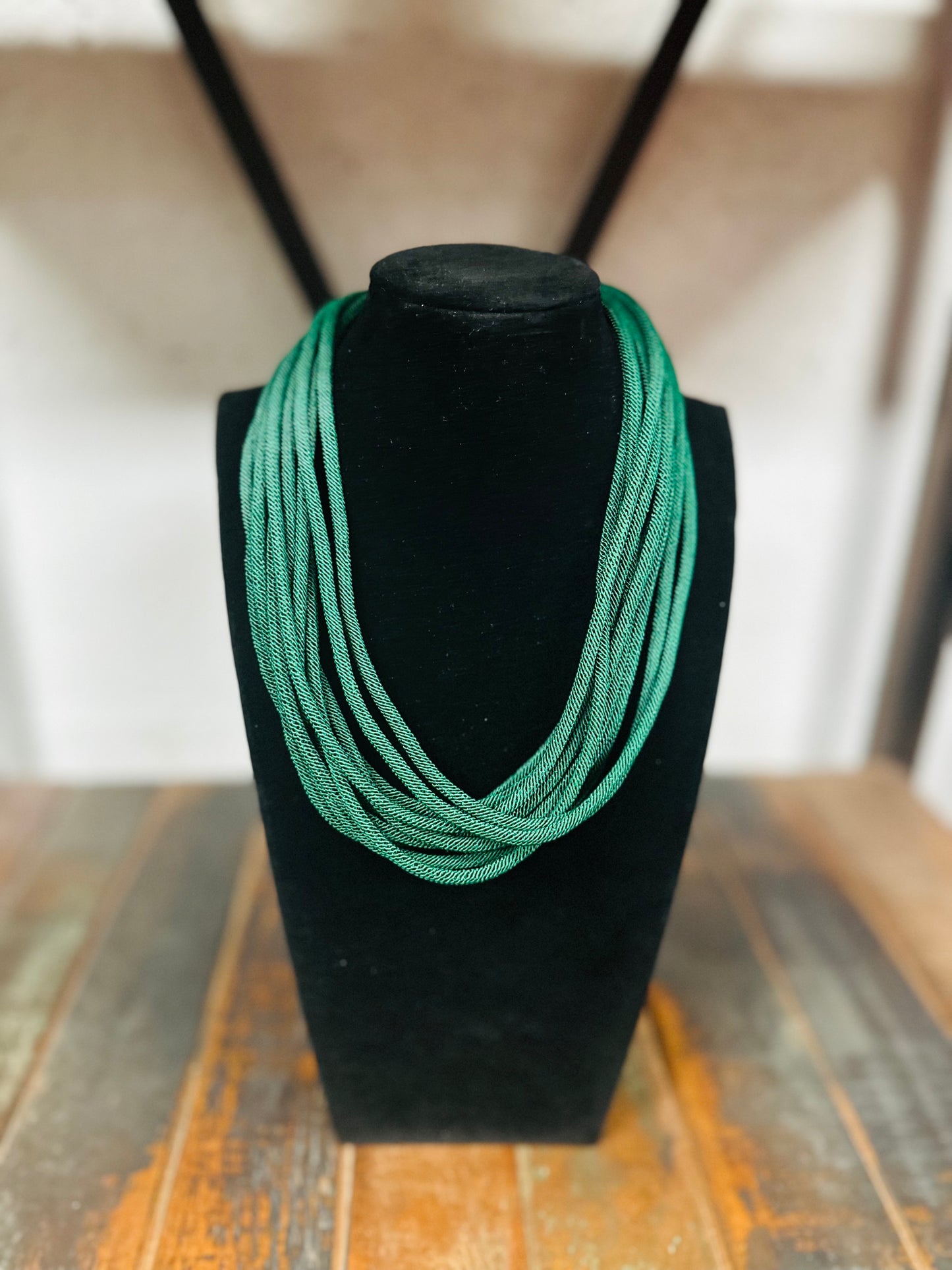 8 Strand Necklace - Hunter Green