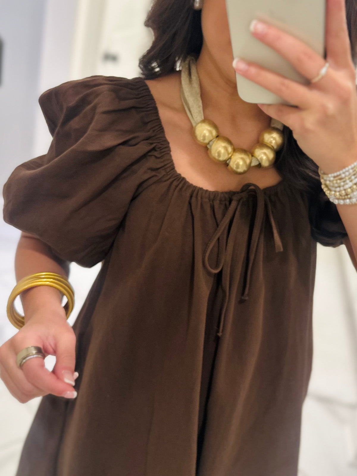 The Cami Chocolate Brown Babydoll Dress