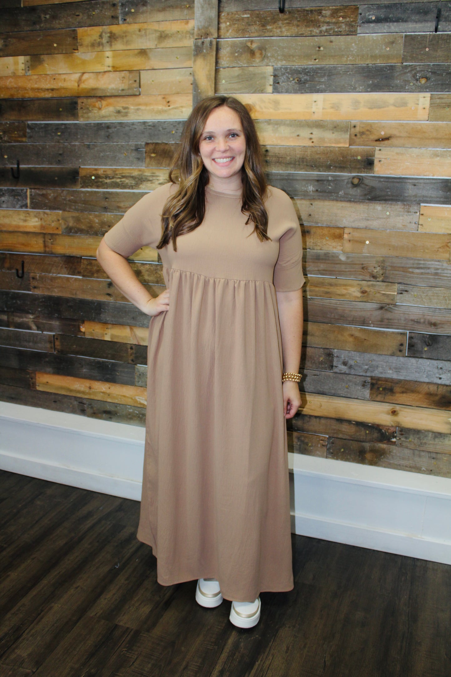 The Brynn Mocha Maxi Dress