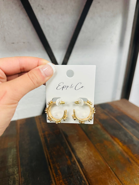 Mini Gold Flower Hoops