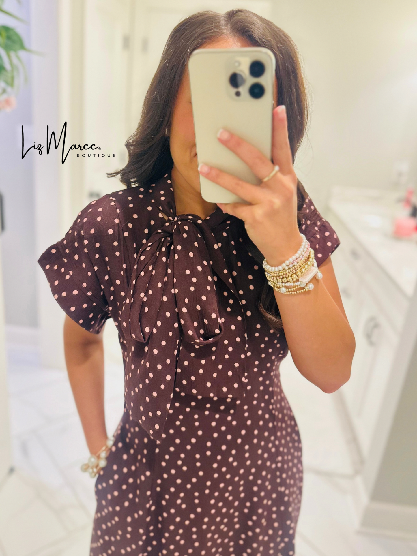 The Margo Burgundy Polka Dot Midi Dress