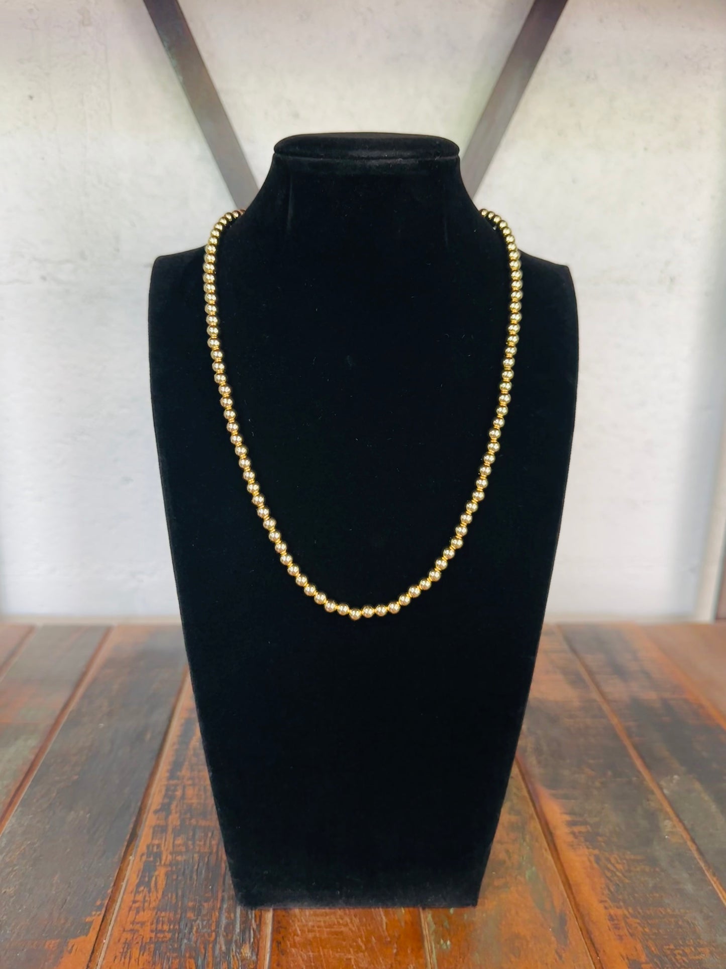 5mm Gold Ball Bead Necklace