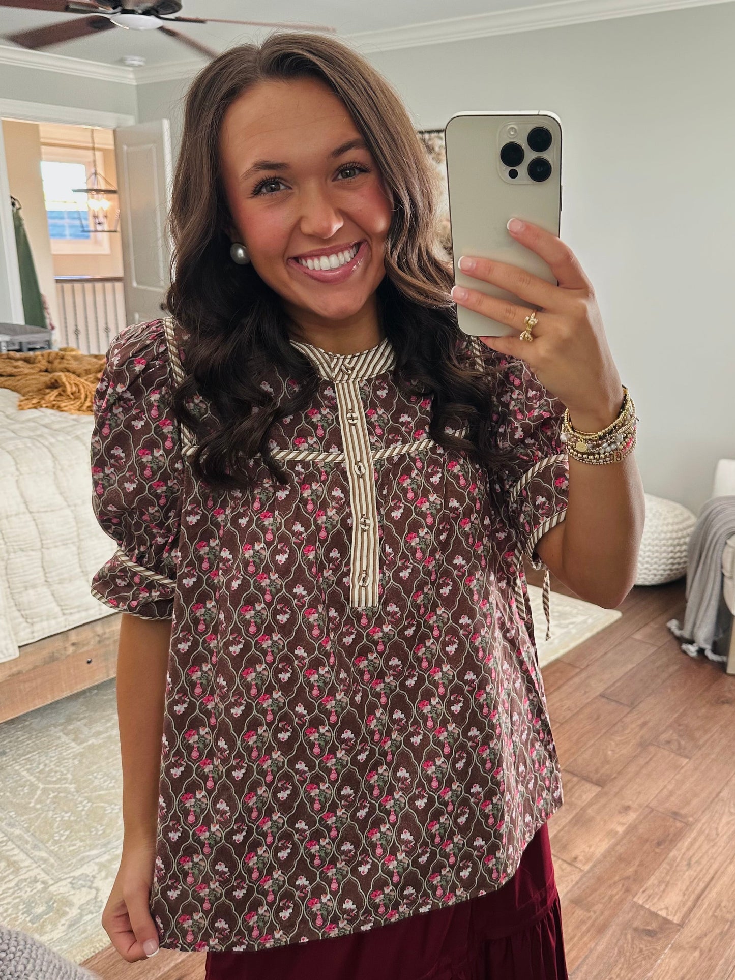 The Lottie Brown Floral Top