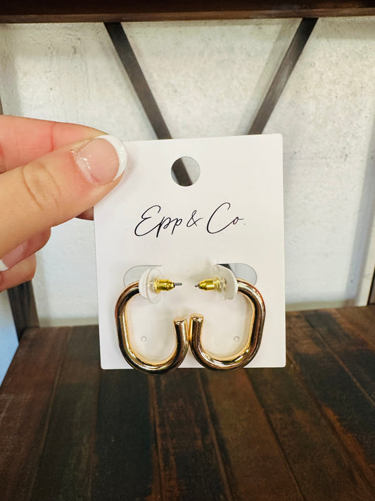 Gold Oval Hoops