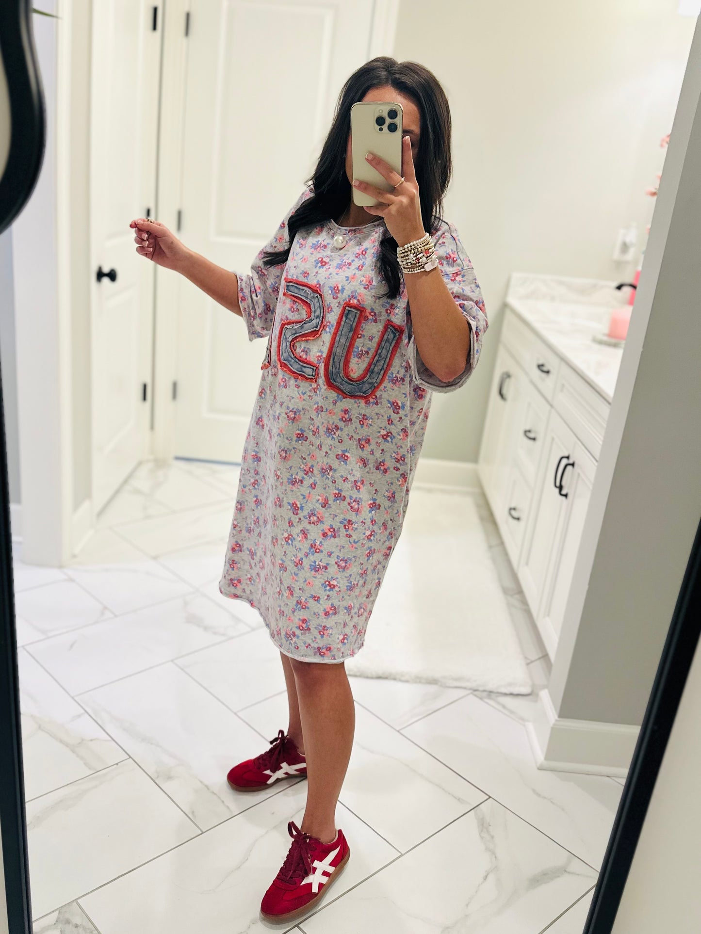 The Made in the USA Letter Patch Floral Dress