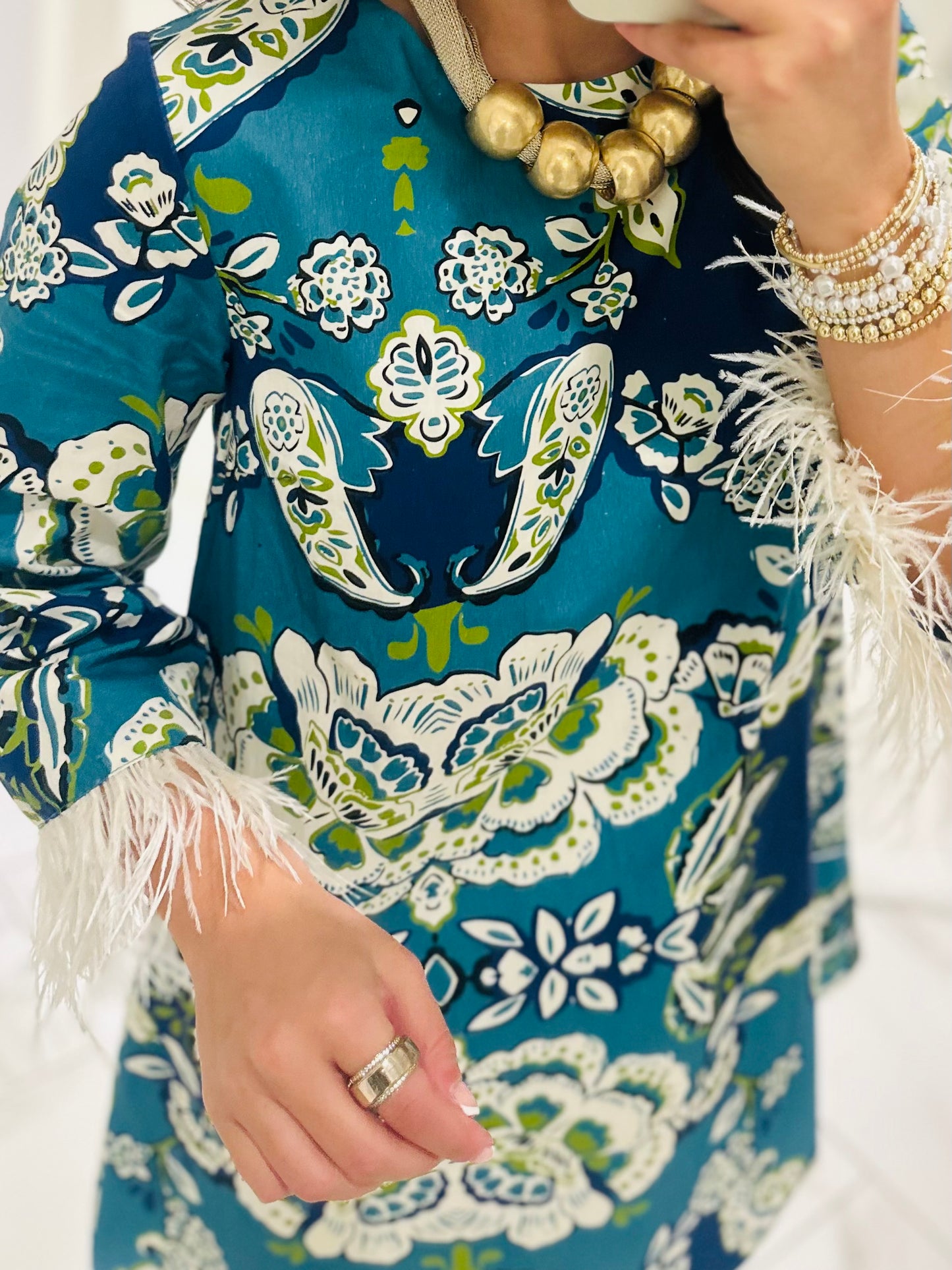 The Avery Blue Floral + Paisley Dress