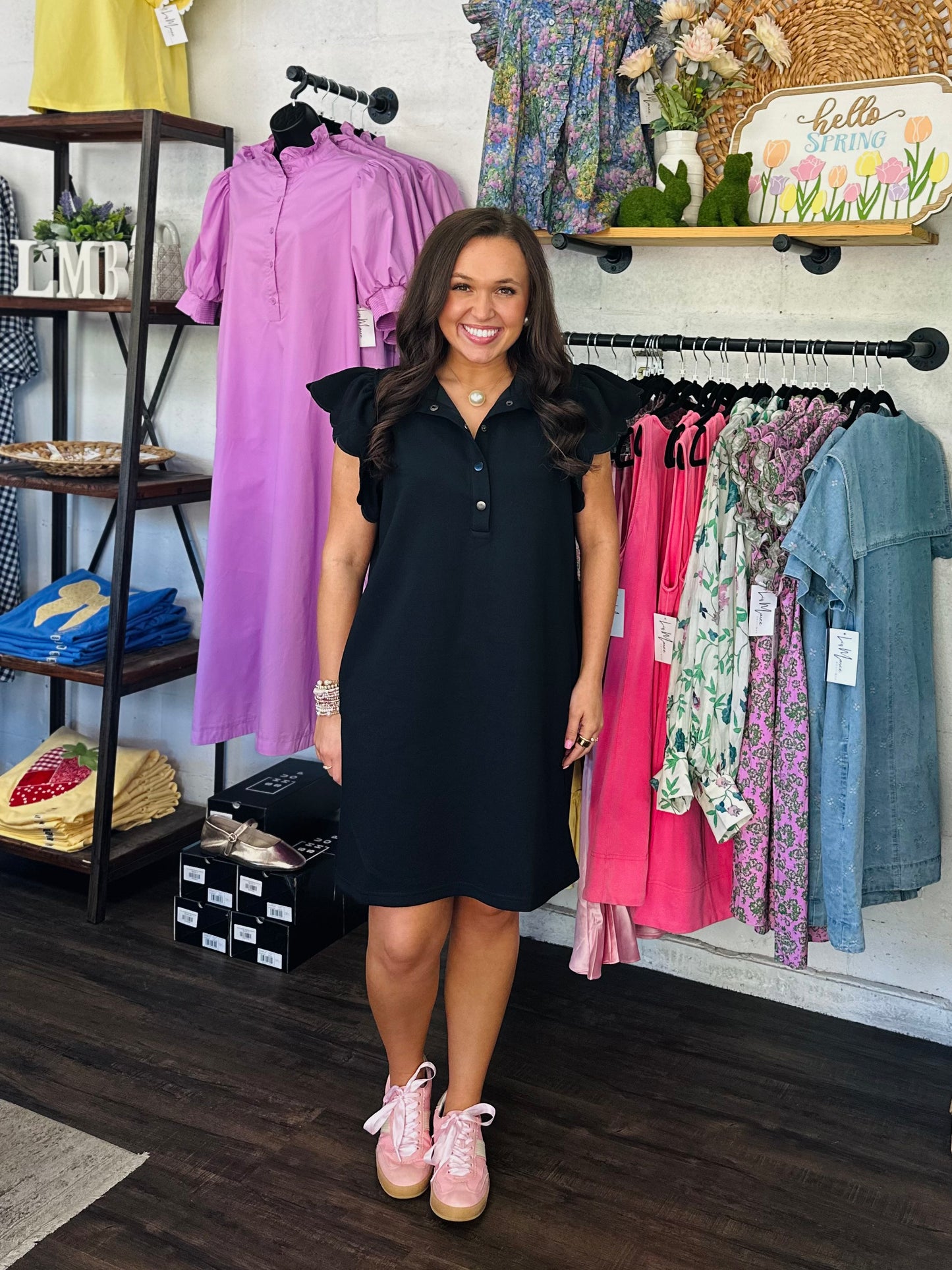 The Gia Black Scallop Dress