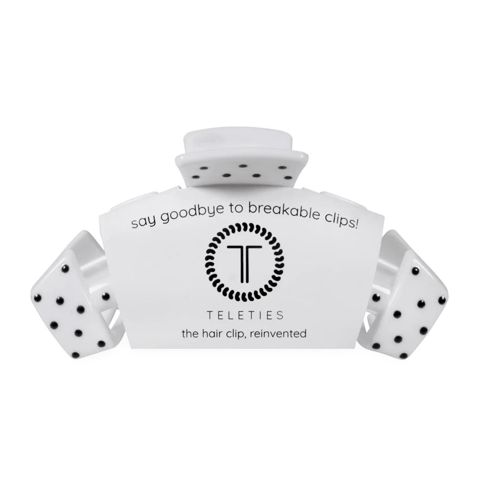 Classic White Polka Dot Party Claw Clip