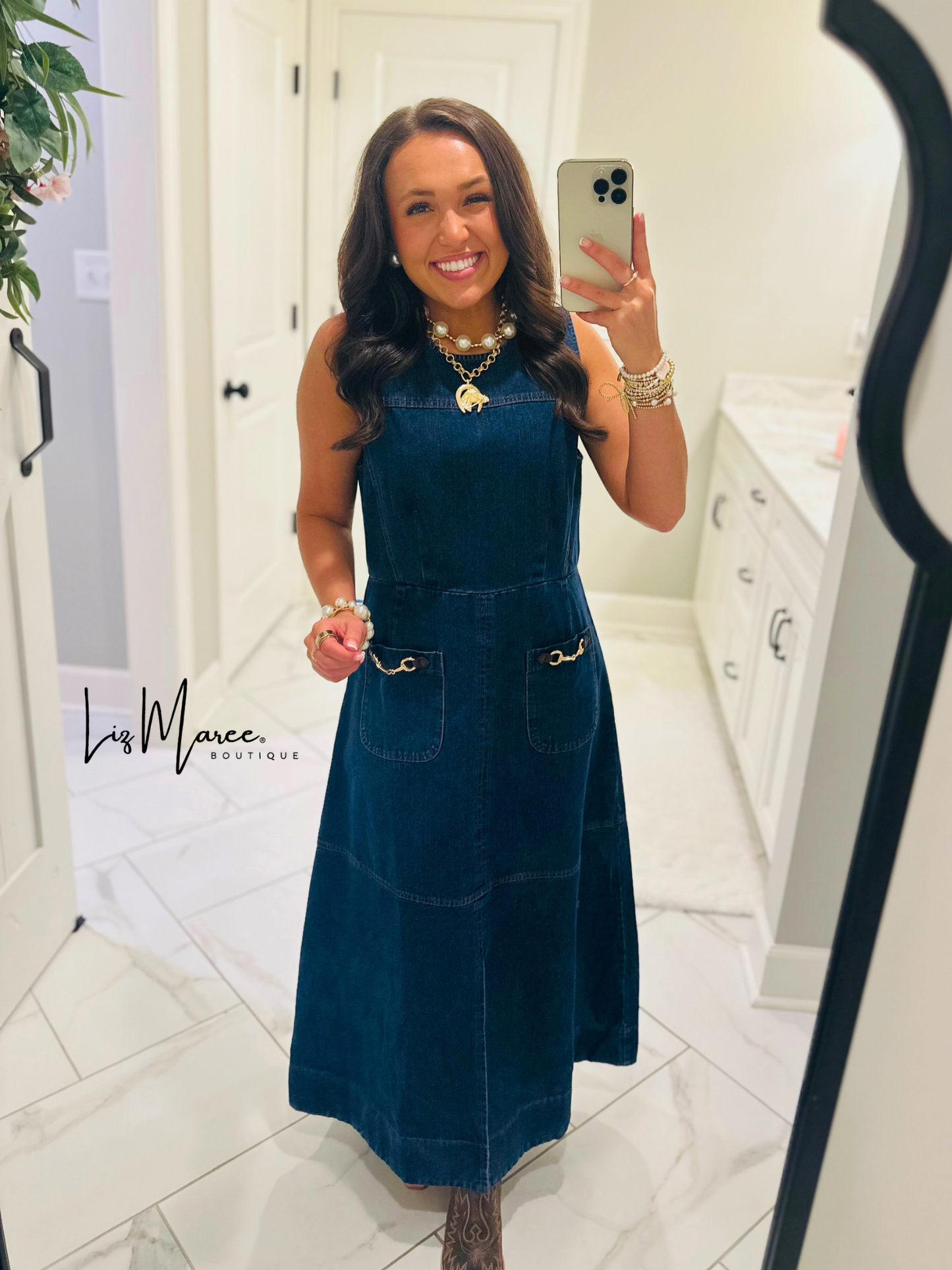The Ella Grace Denim Midi Dress