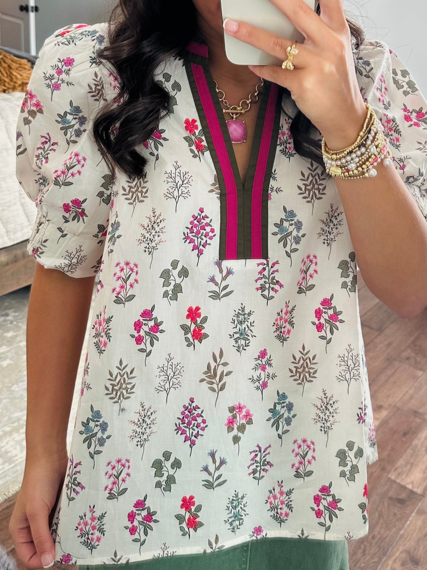 The Bree Floral Puff Sleeve Top
