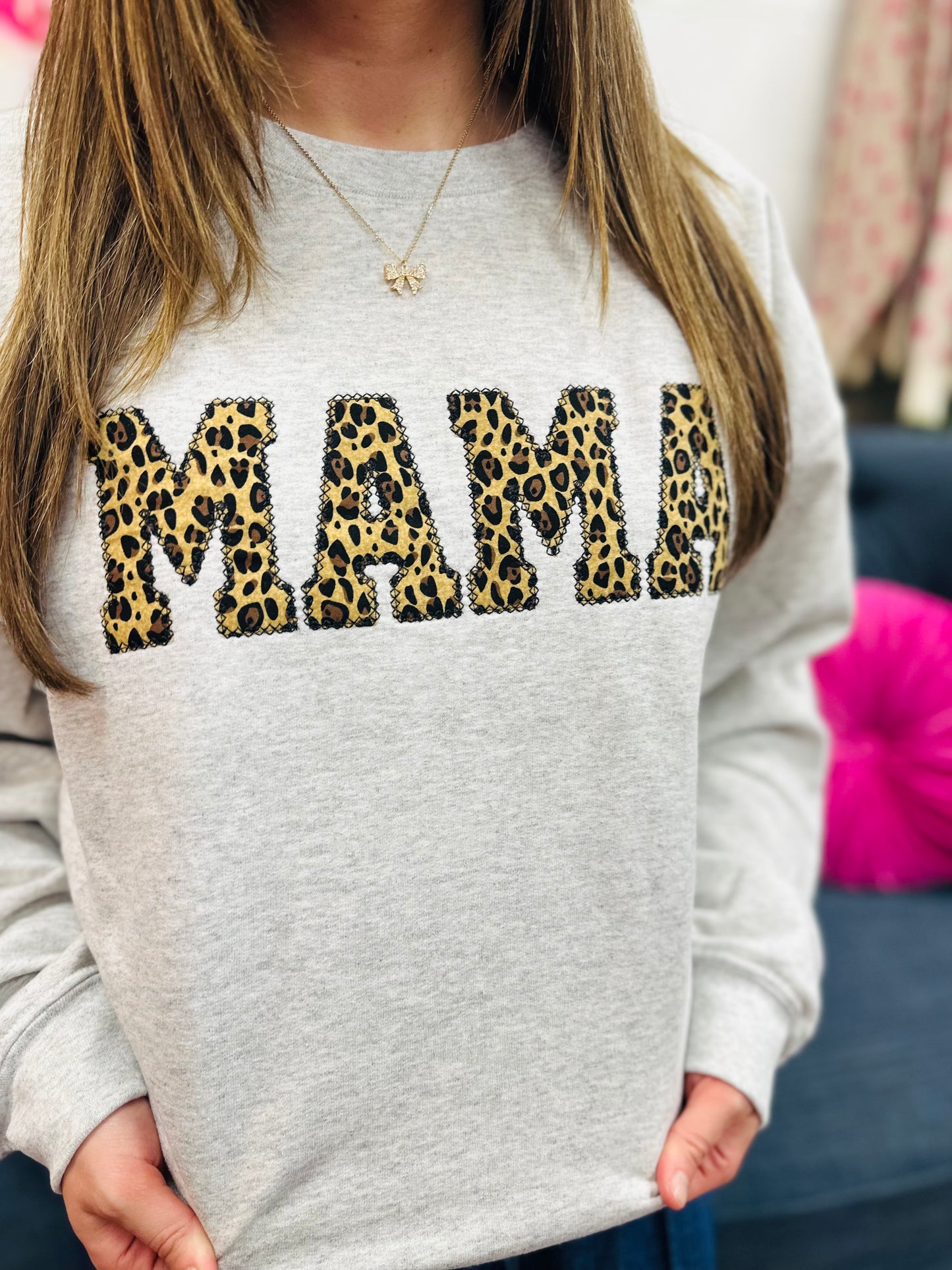 The Mama Leopard Embroidered Sweatshirt