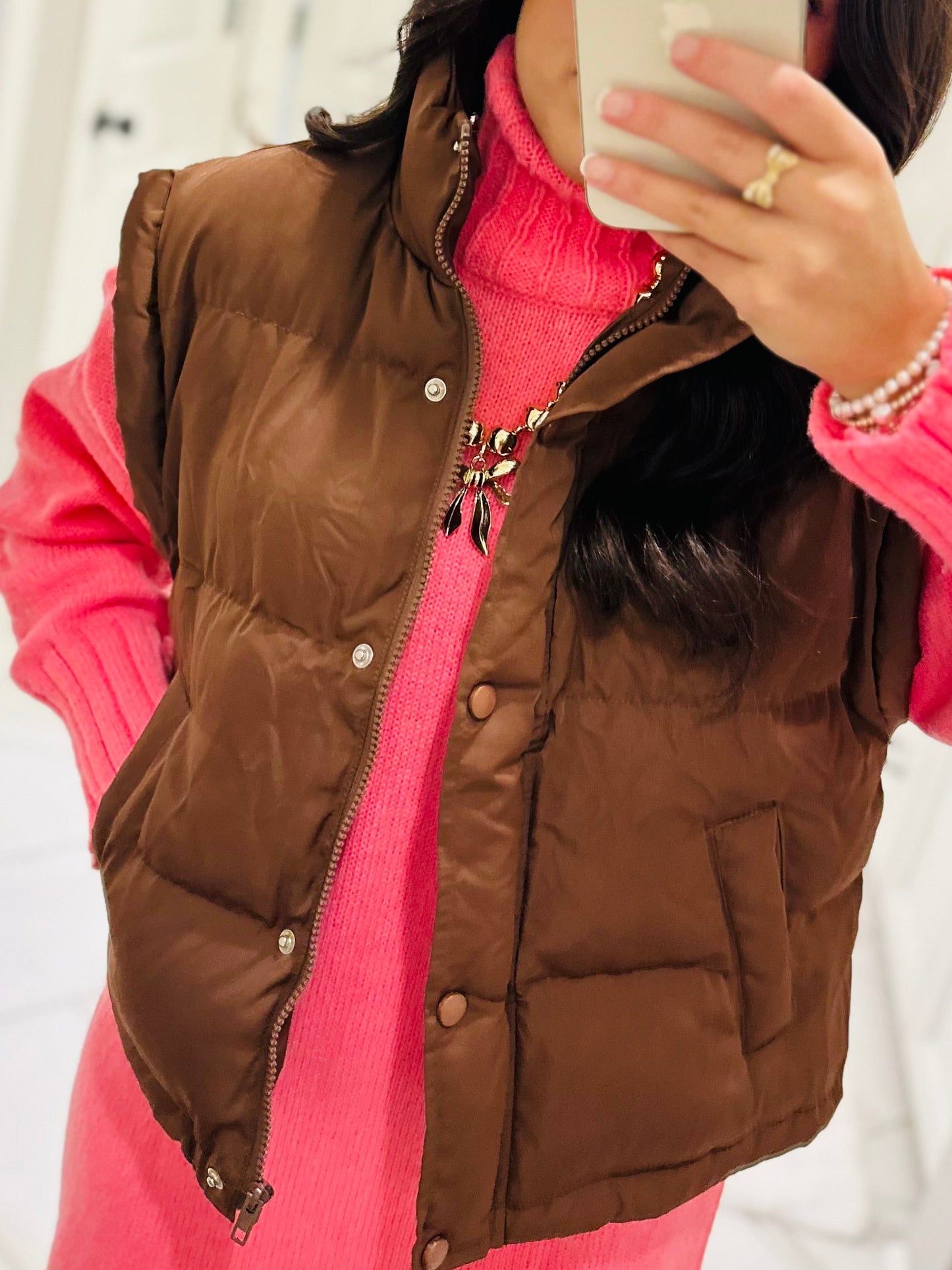 The Chocolate Brown Puffer Vest