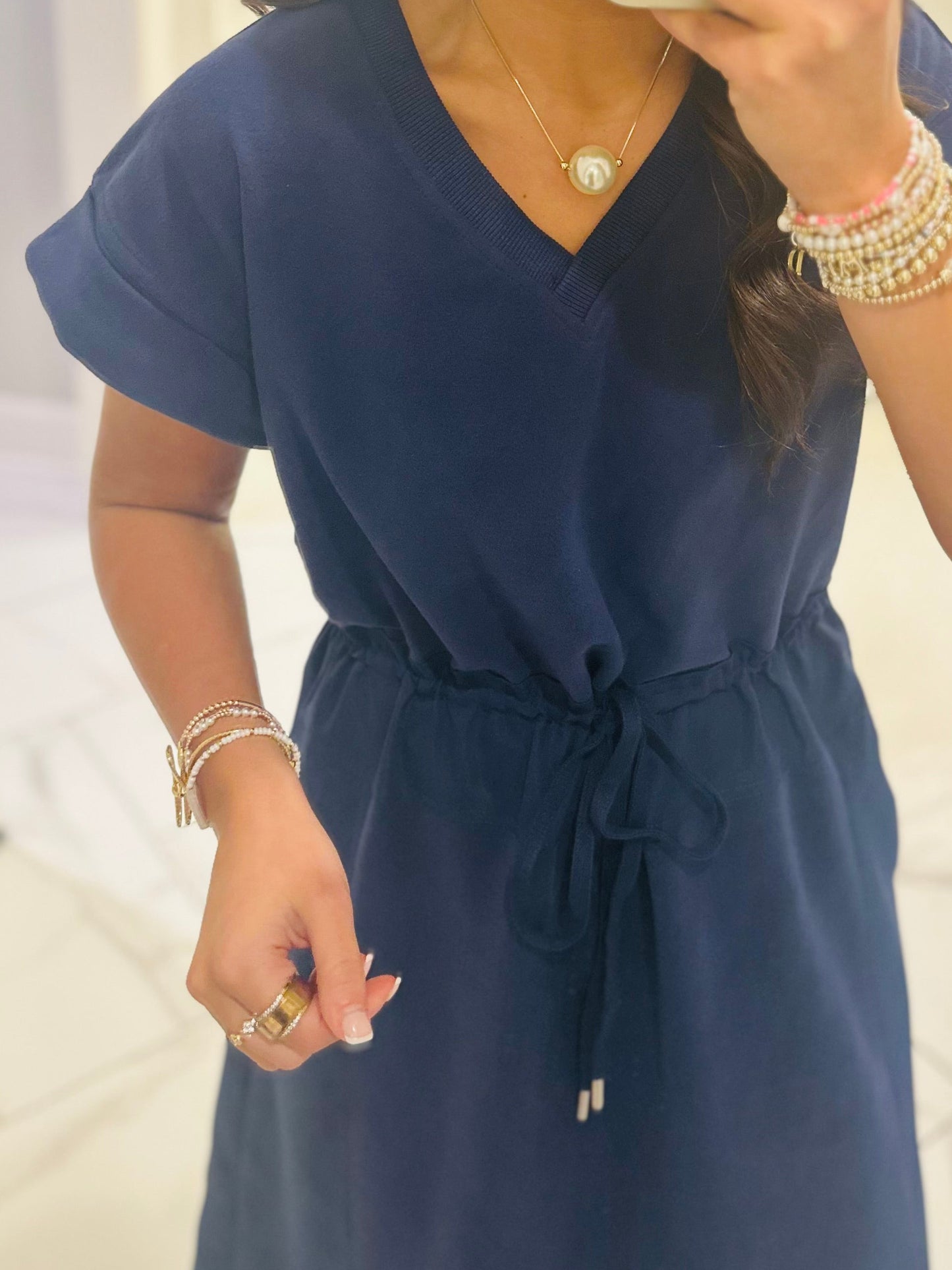 The Norah Navy Midi Dress