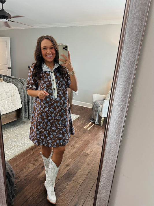 The Hunter Brown Floral Dress