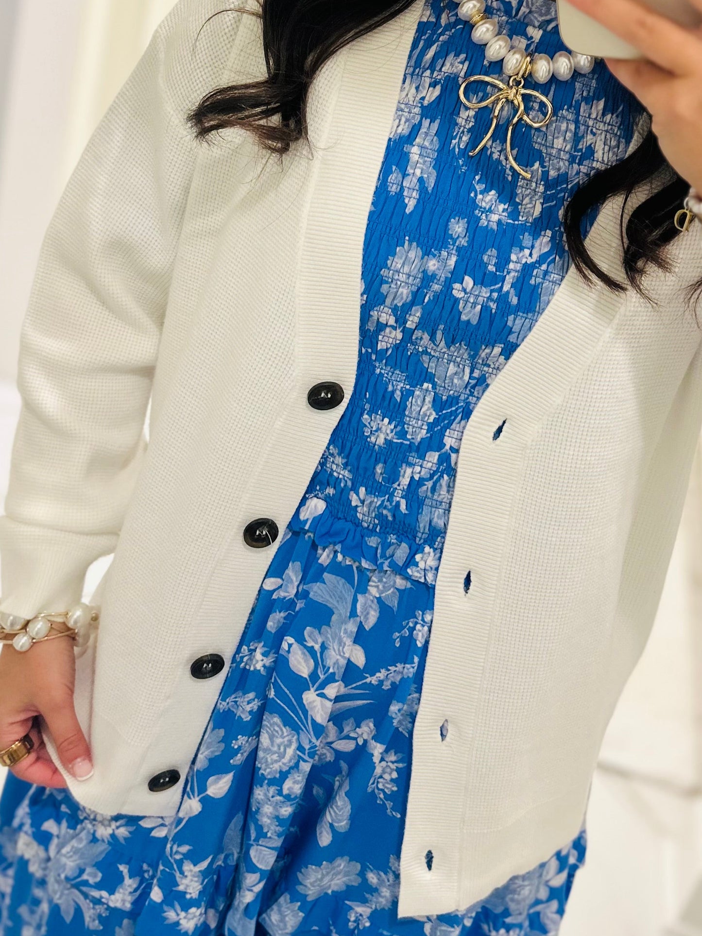 Let's Get Cozy White Cardigan