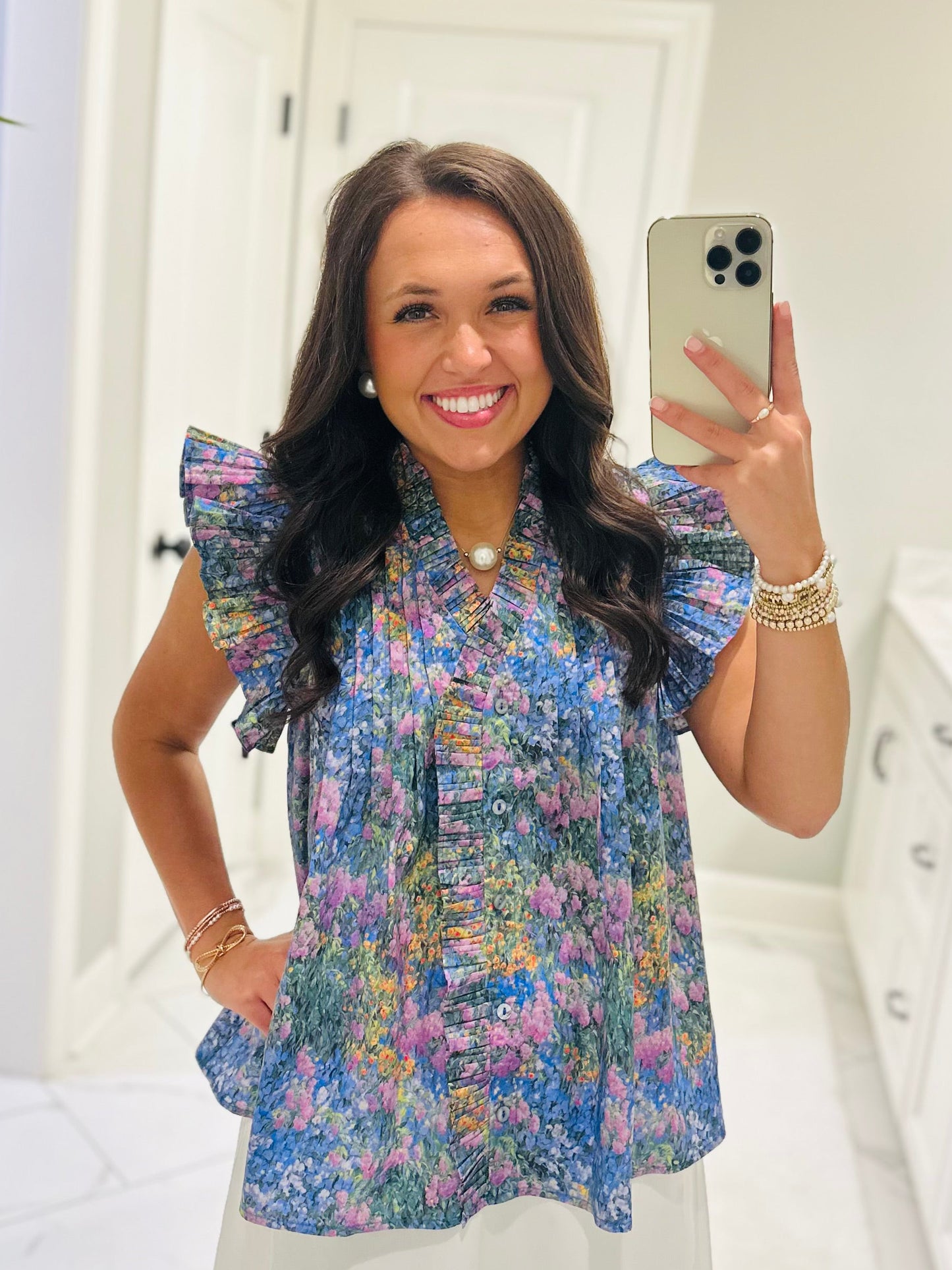 The Darcy Blue Floral Top