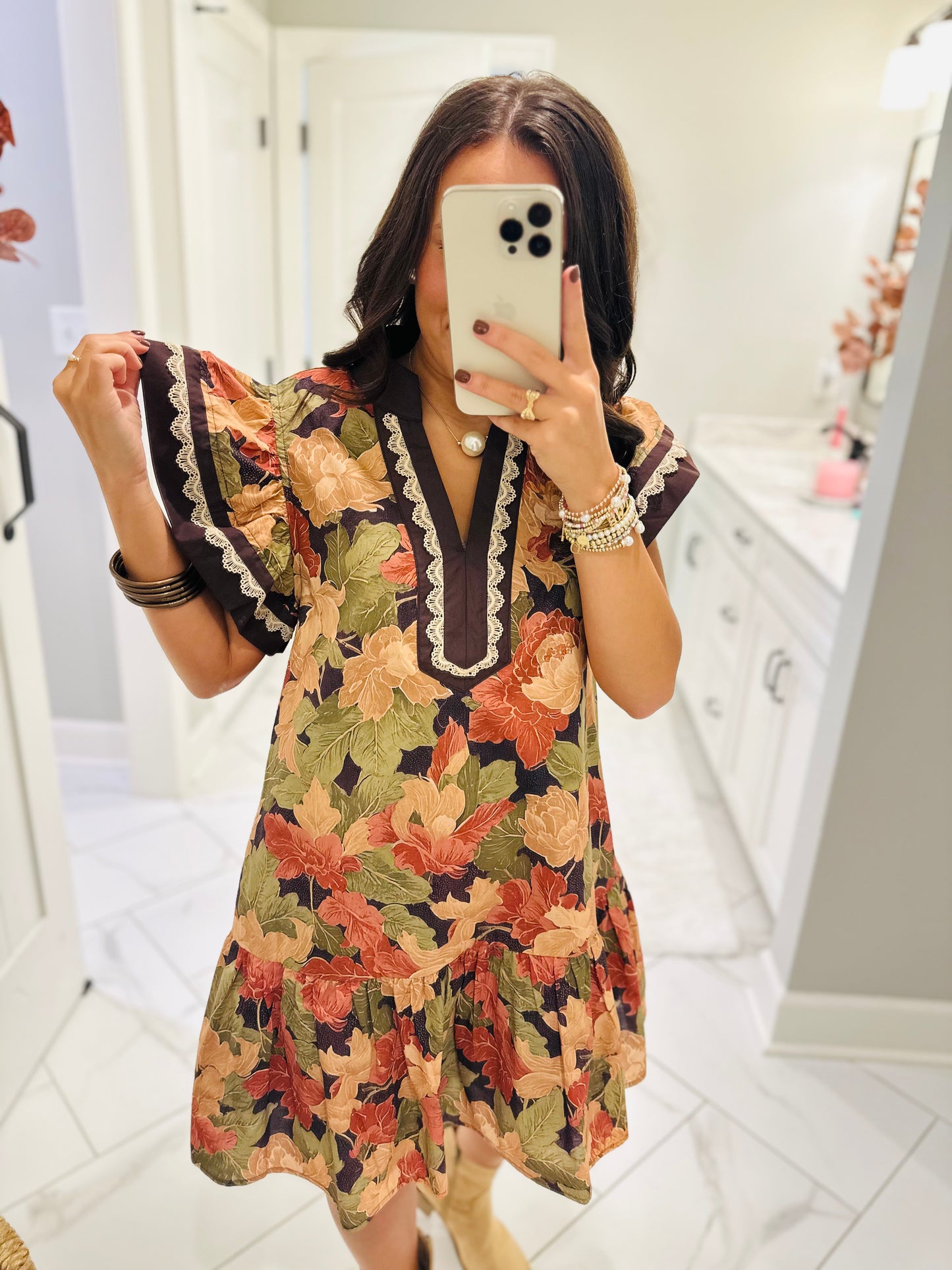 The Sutton Brown Floral Dress