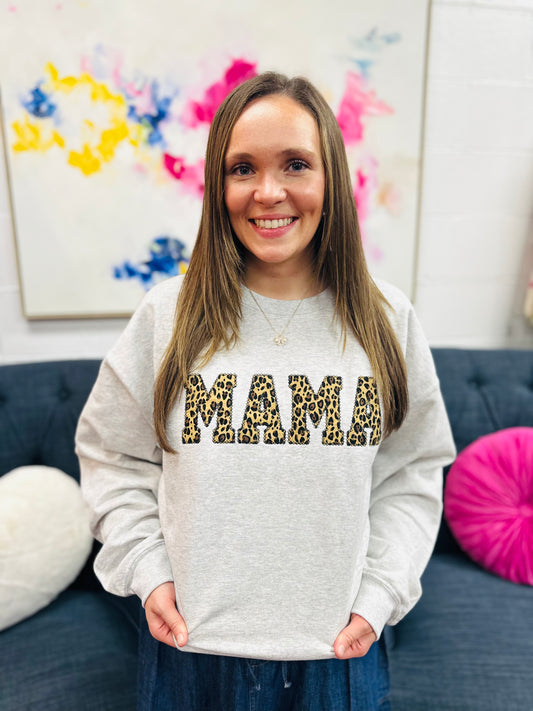 The Mama Leopard Embroidered Sweatshirt