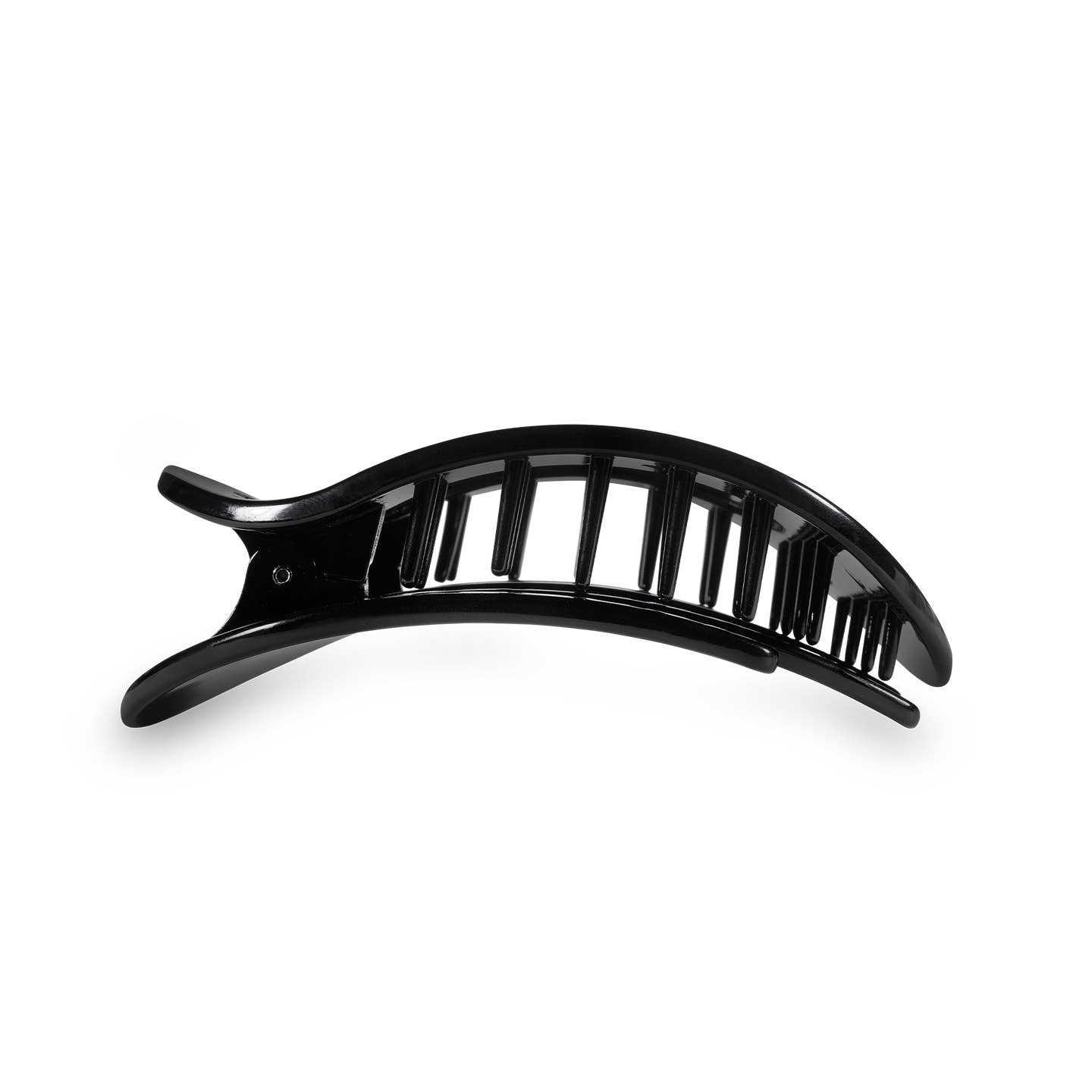 Jet Black Round Flat Hair Clip