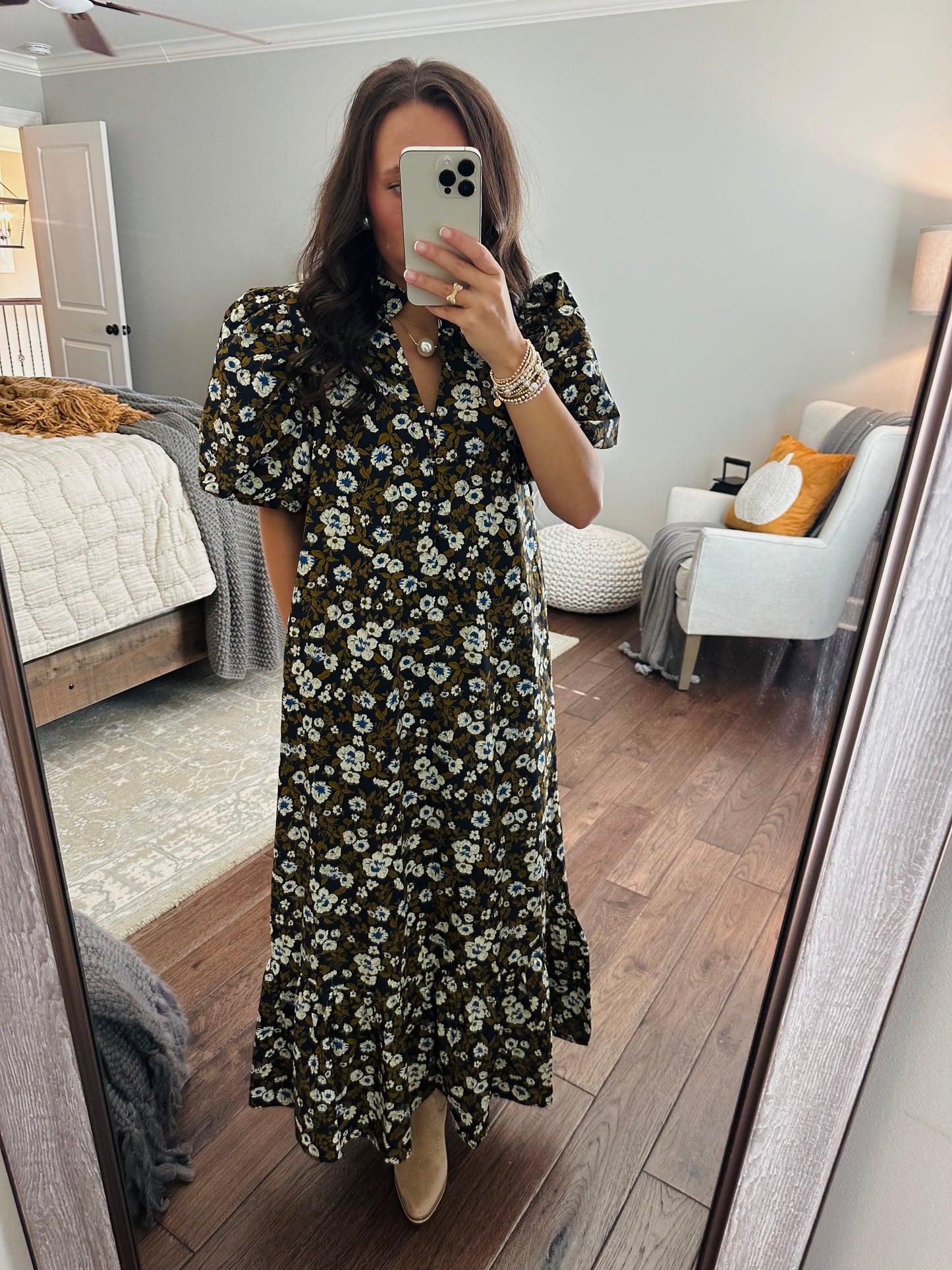 The Mila Navy Floral Maxi Dress