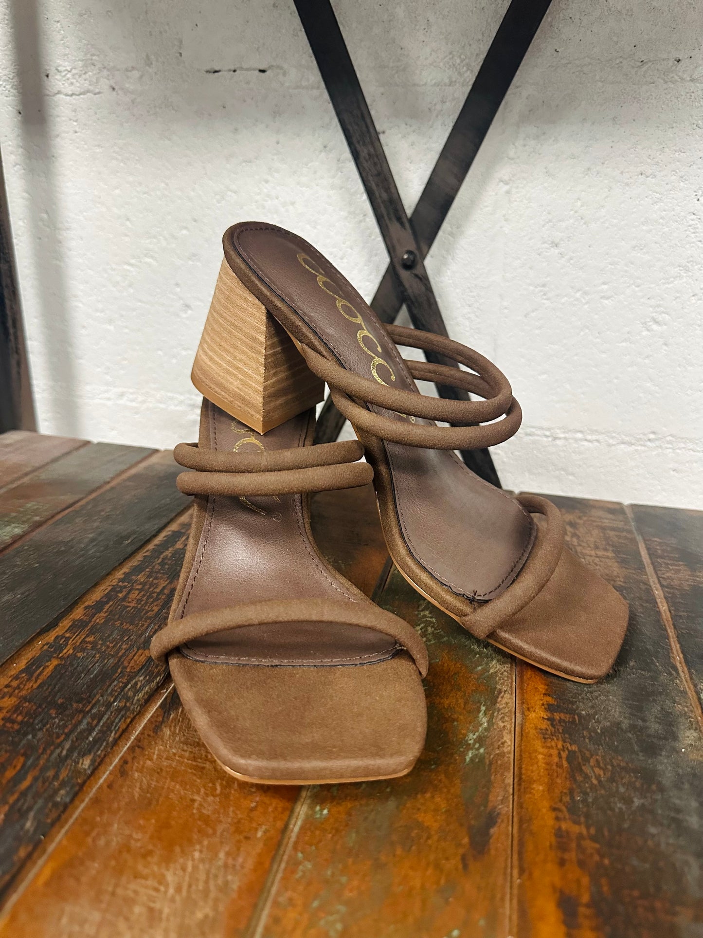 The Heather Chestnut Suede Heel
