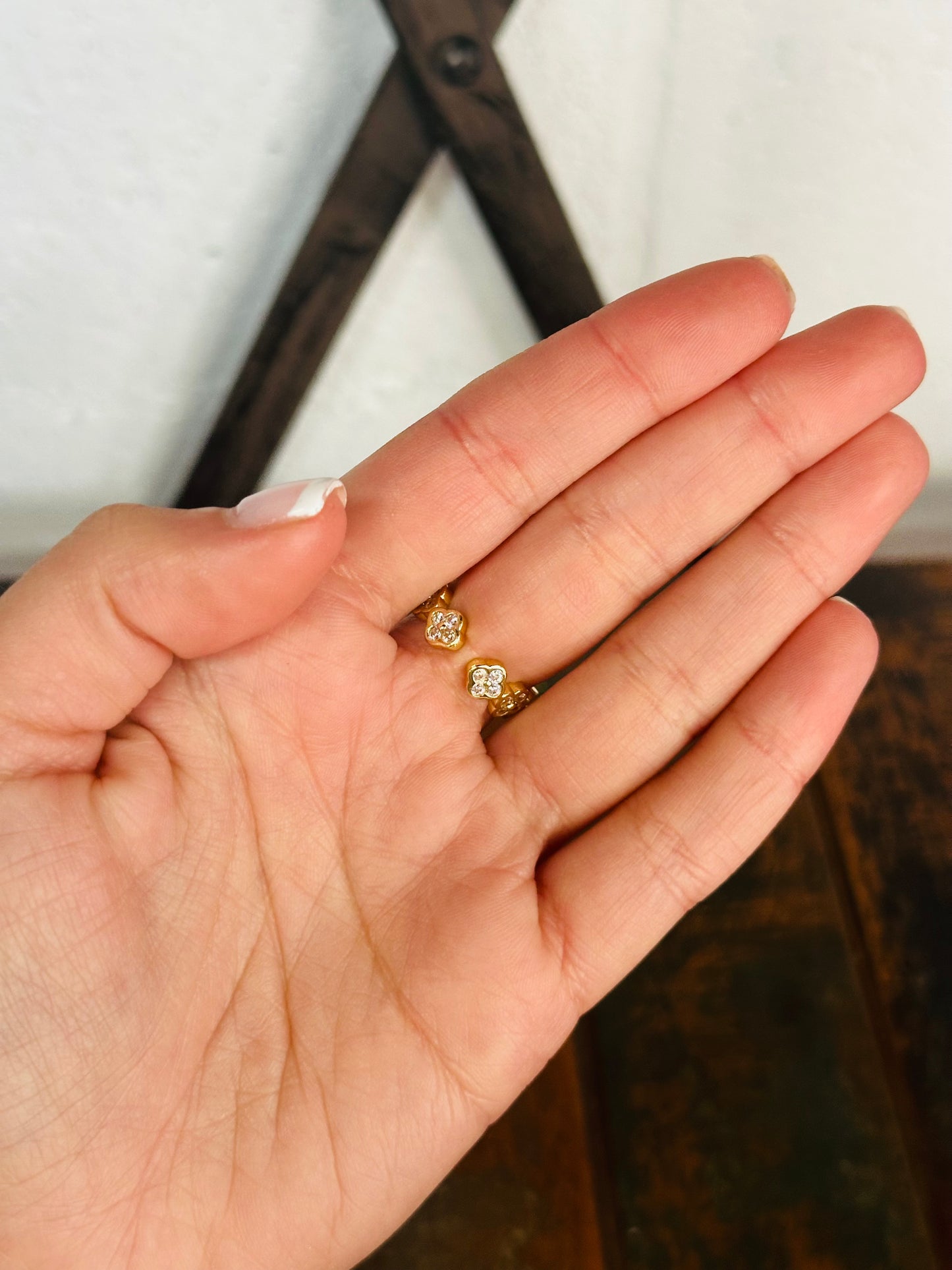 Gold Pave + Crystal Linked Ring