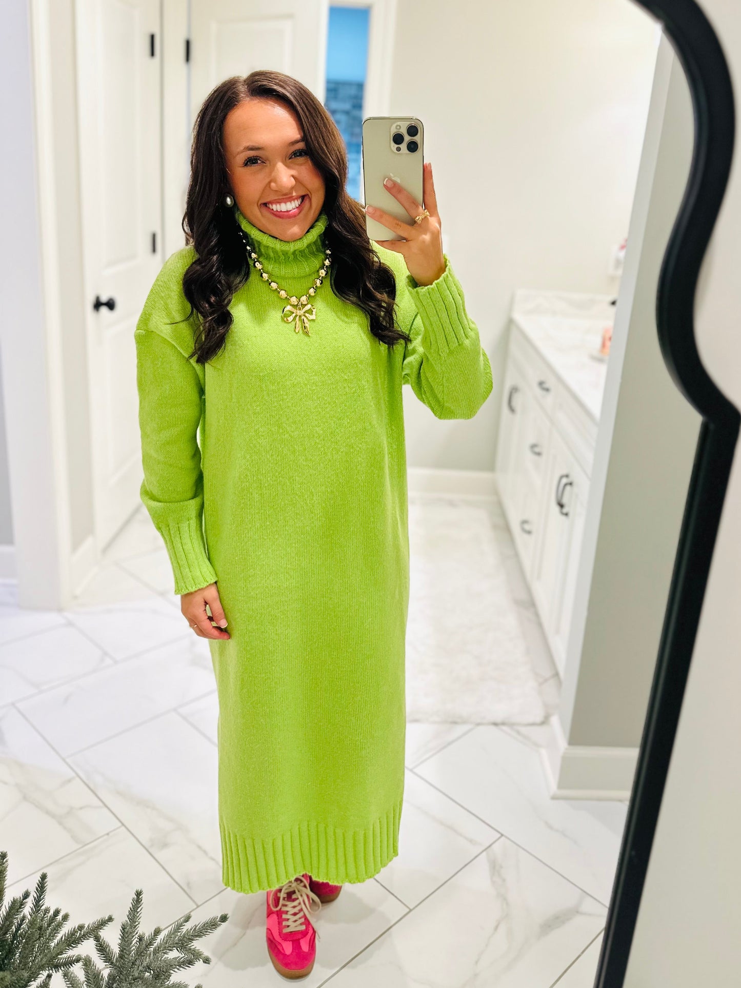 The Wrenlee Turtleneck Sweater Midi Dress