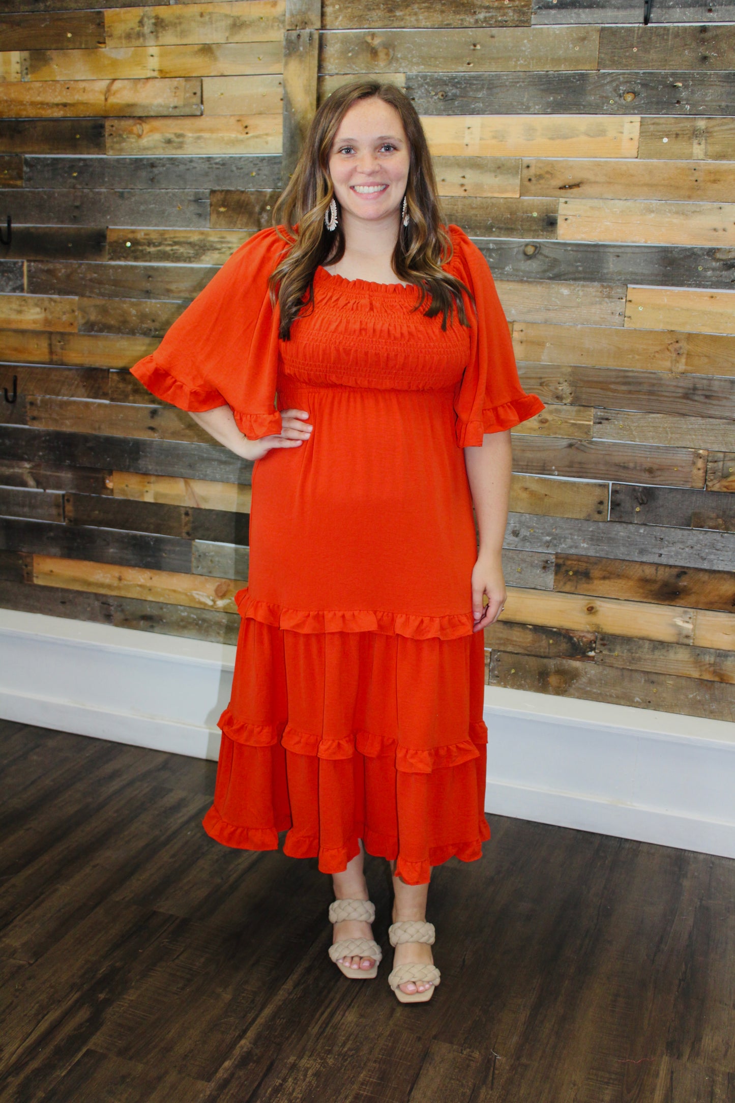 The Reagan Rust Midi Dress