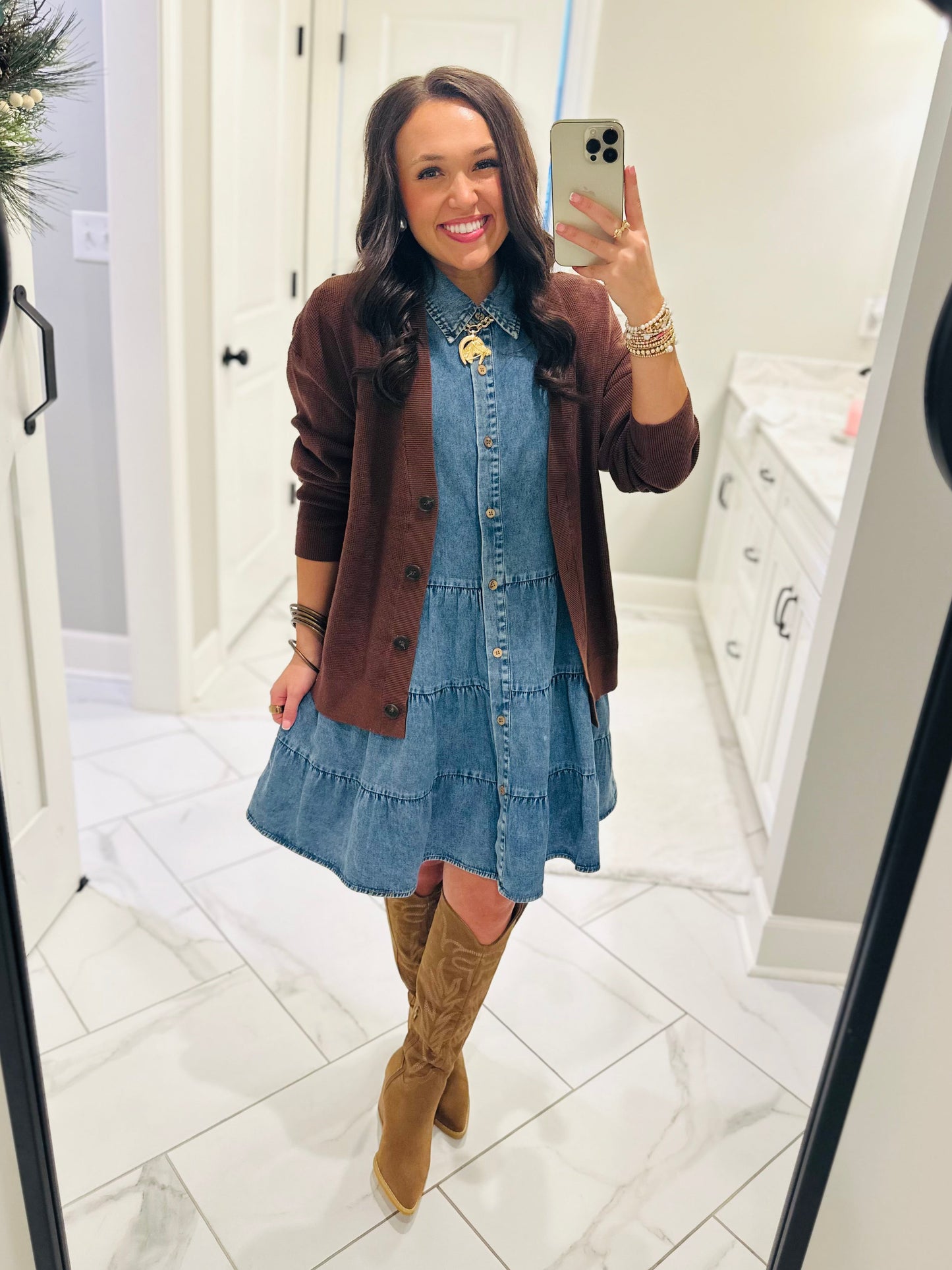 The Payton Denim Tiered Dress