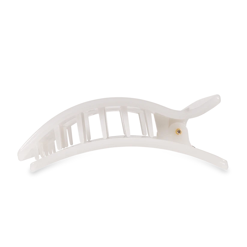 Coconut White Rectangle Flat Hair Clip