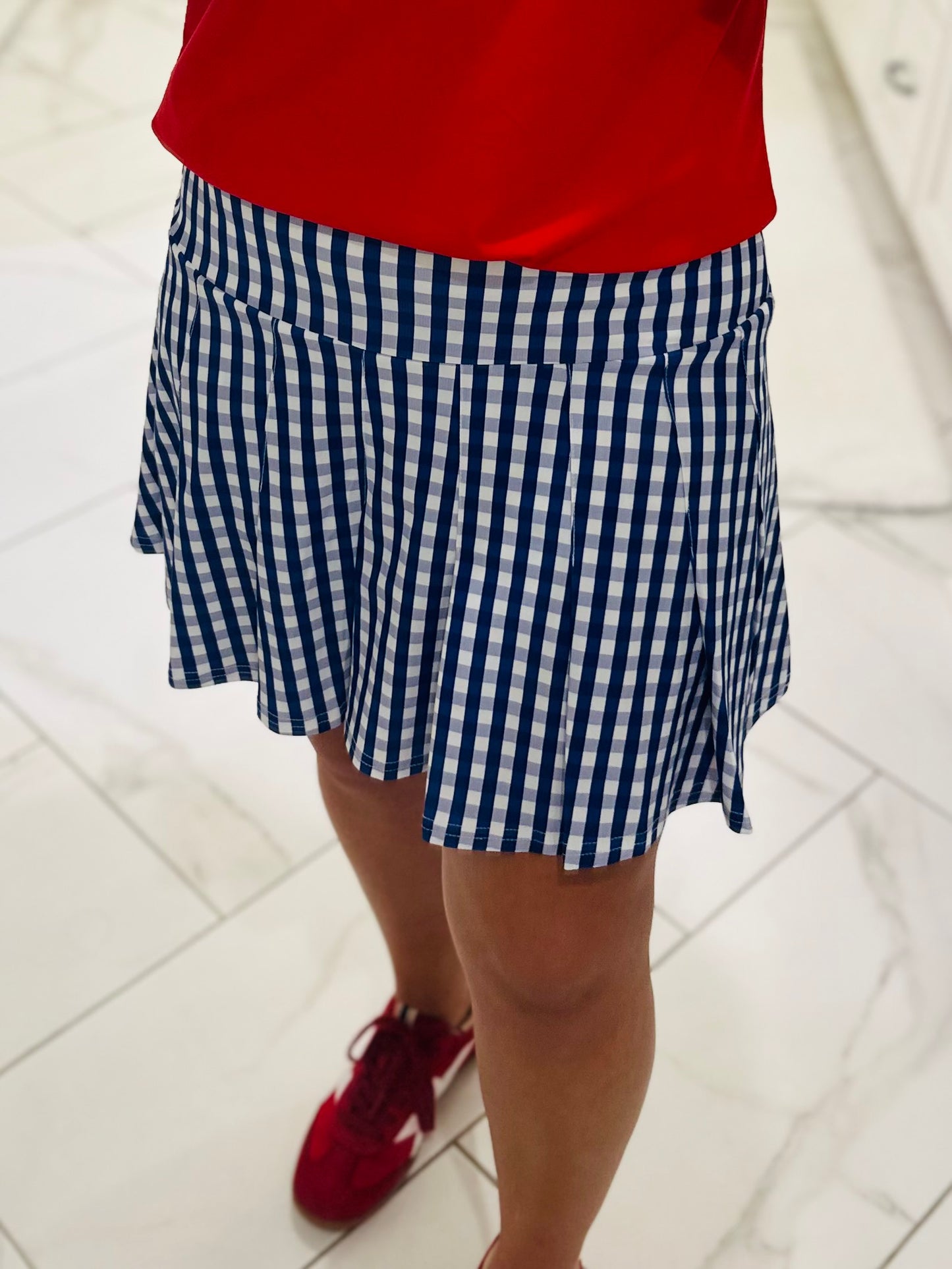 The Jackie Royal Blue Gingham Skort
