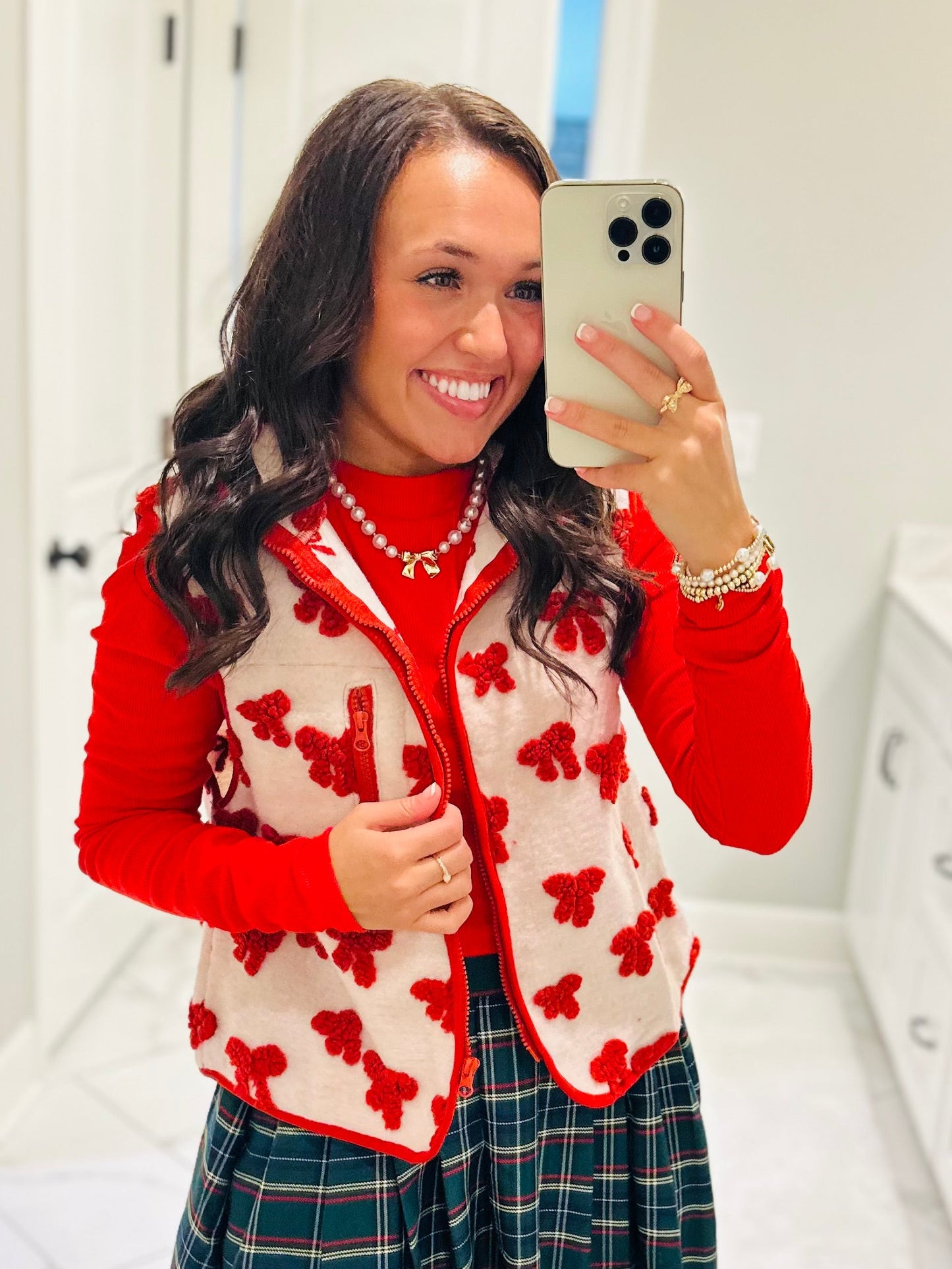The Red Bow Fleece Vest