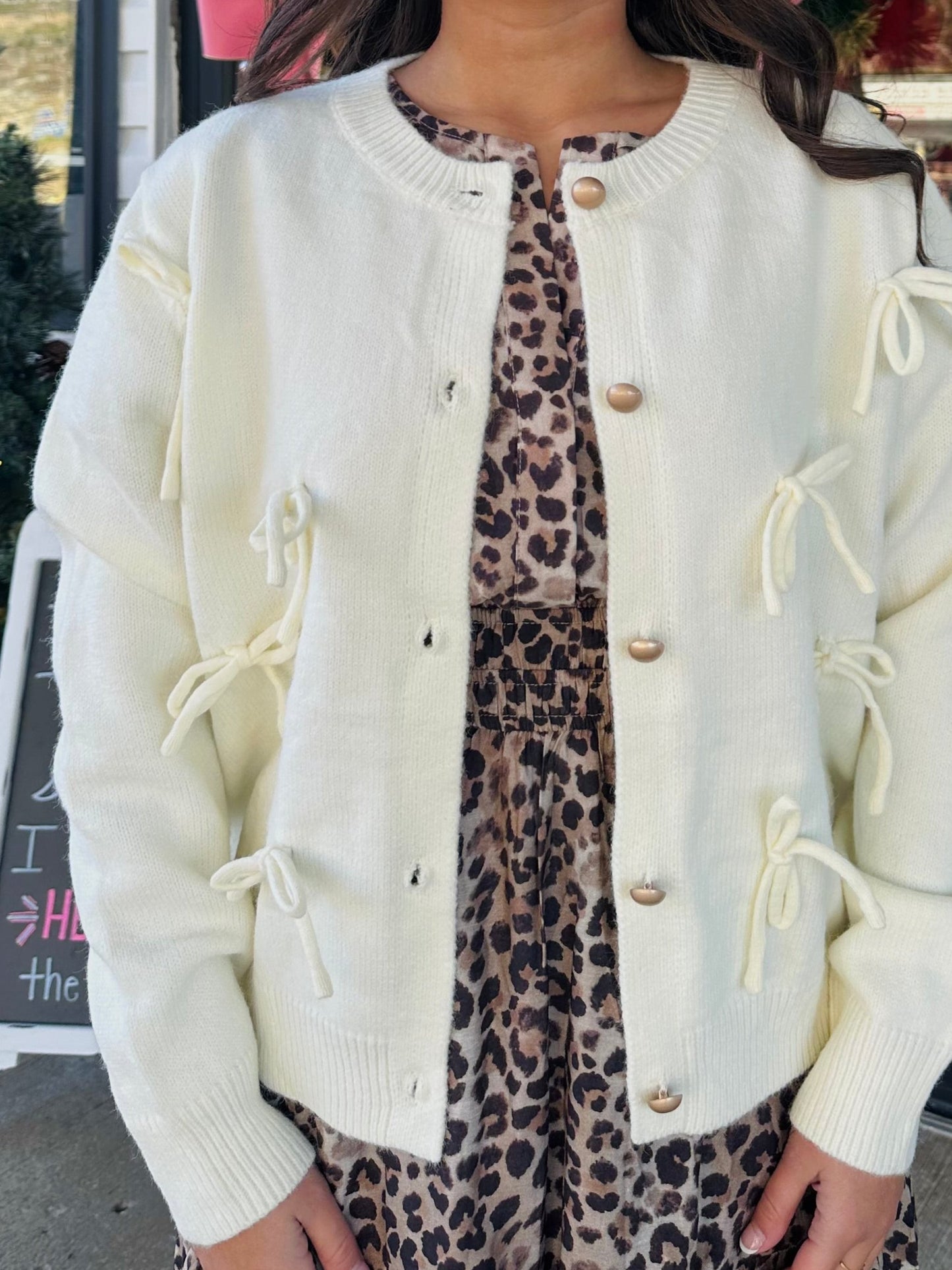 The Ivory Ribbon Bow Cardigan