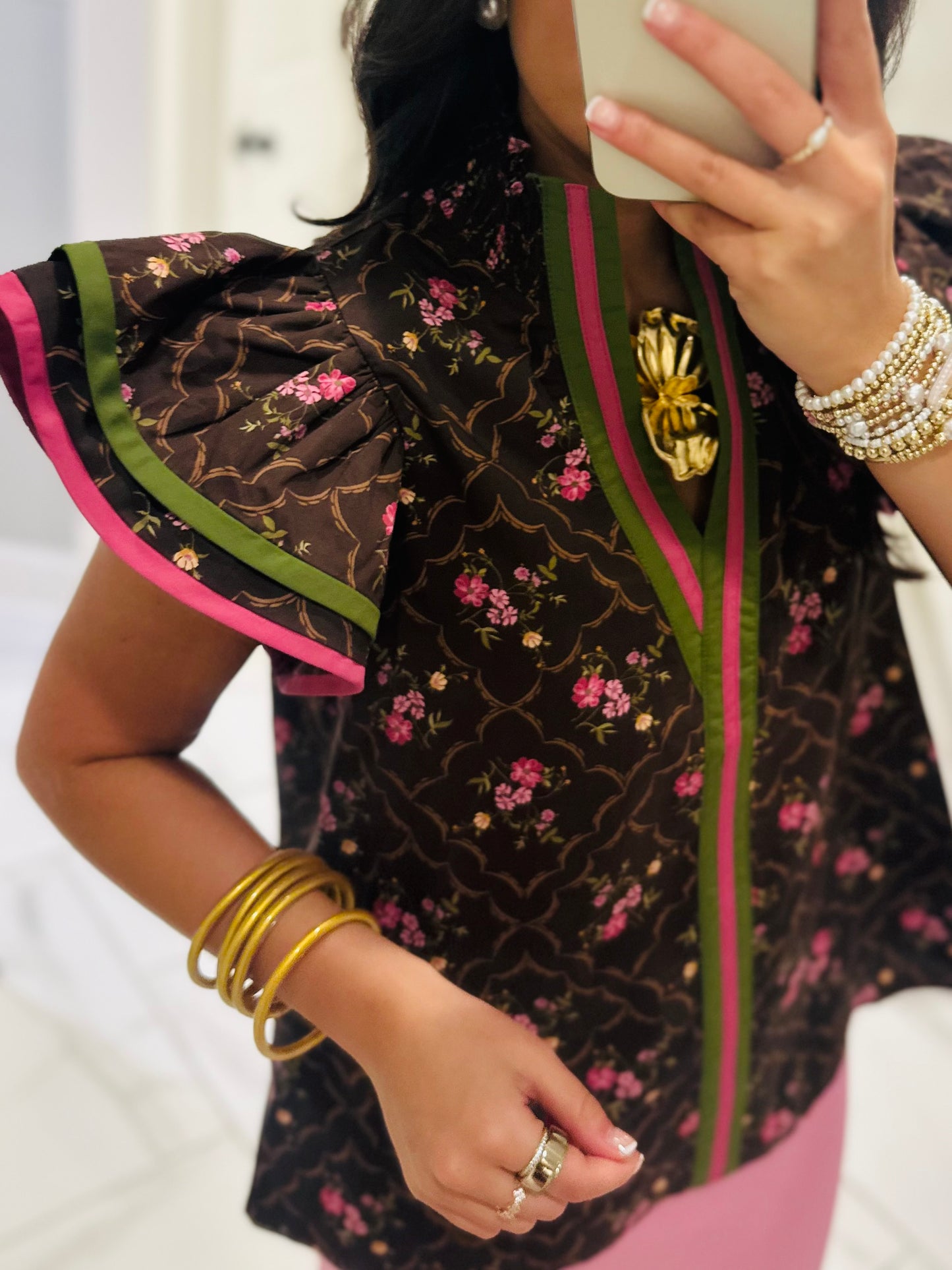 The Luci Brown Floral Top
