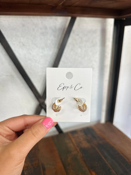 Gold Mini Trio Hoops