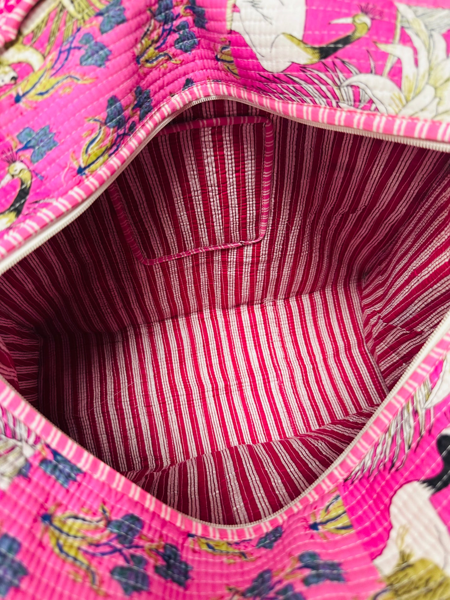 The Pink Floral Patchwork Quilted Tote Bag