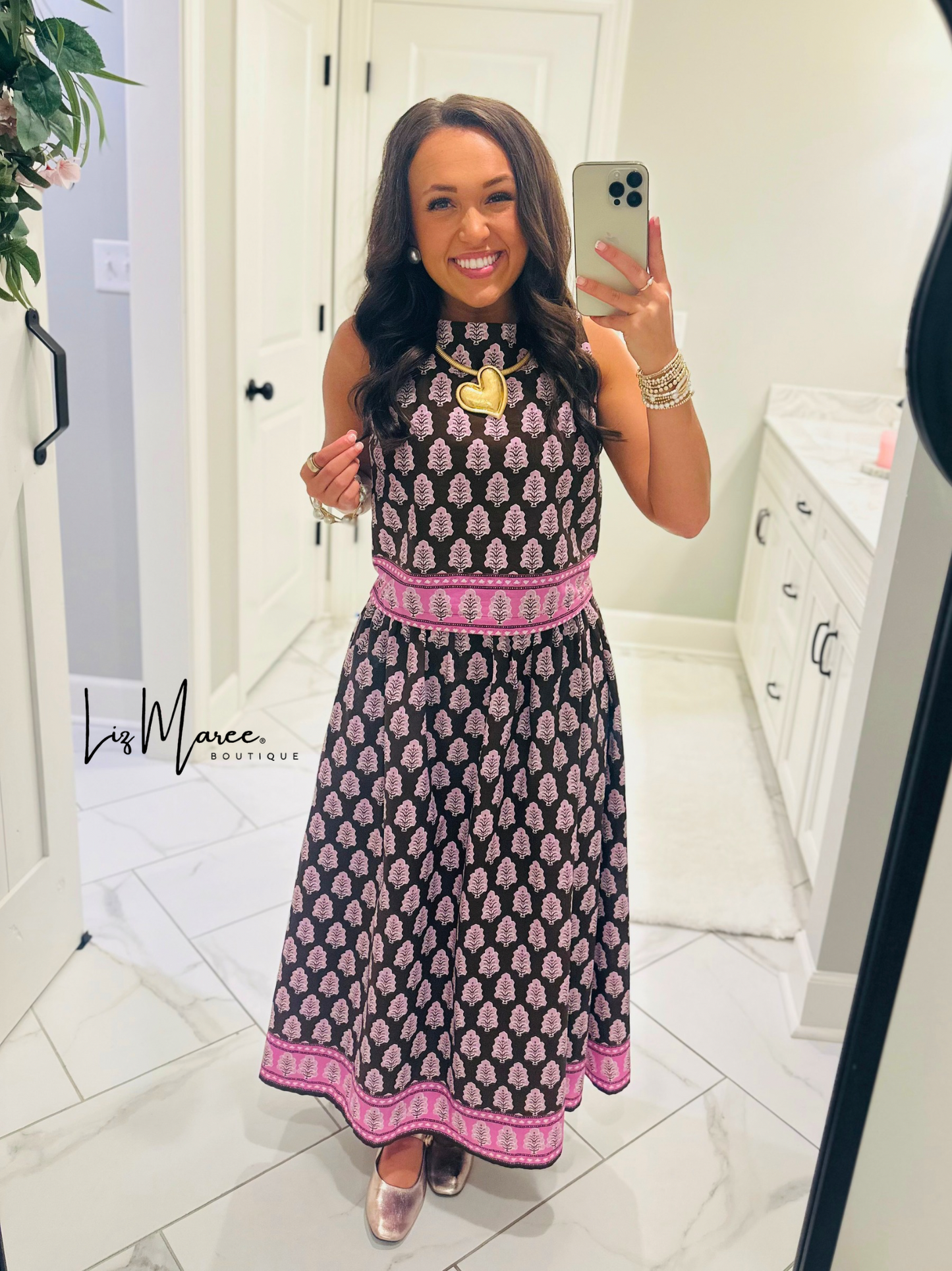 The Natalie Brown Floral Midi Skirt